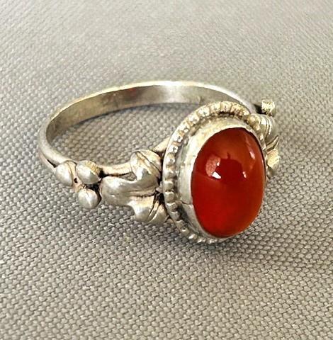 Art Deco German Silver & Carnelian Ring (1 of 1)