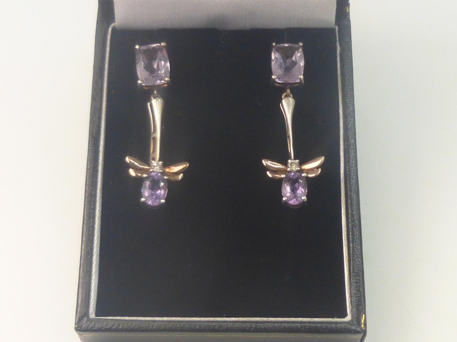 Pair of Vintage Silver / Silver Gilt Fly Earrings (1 of 6)