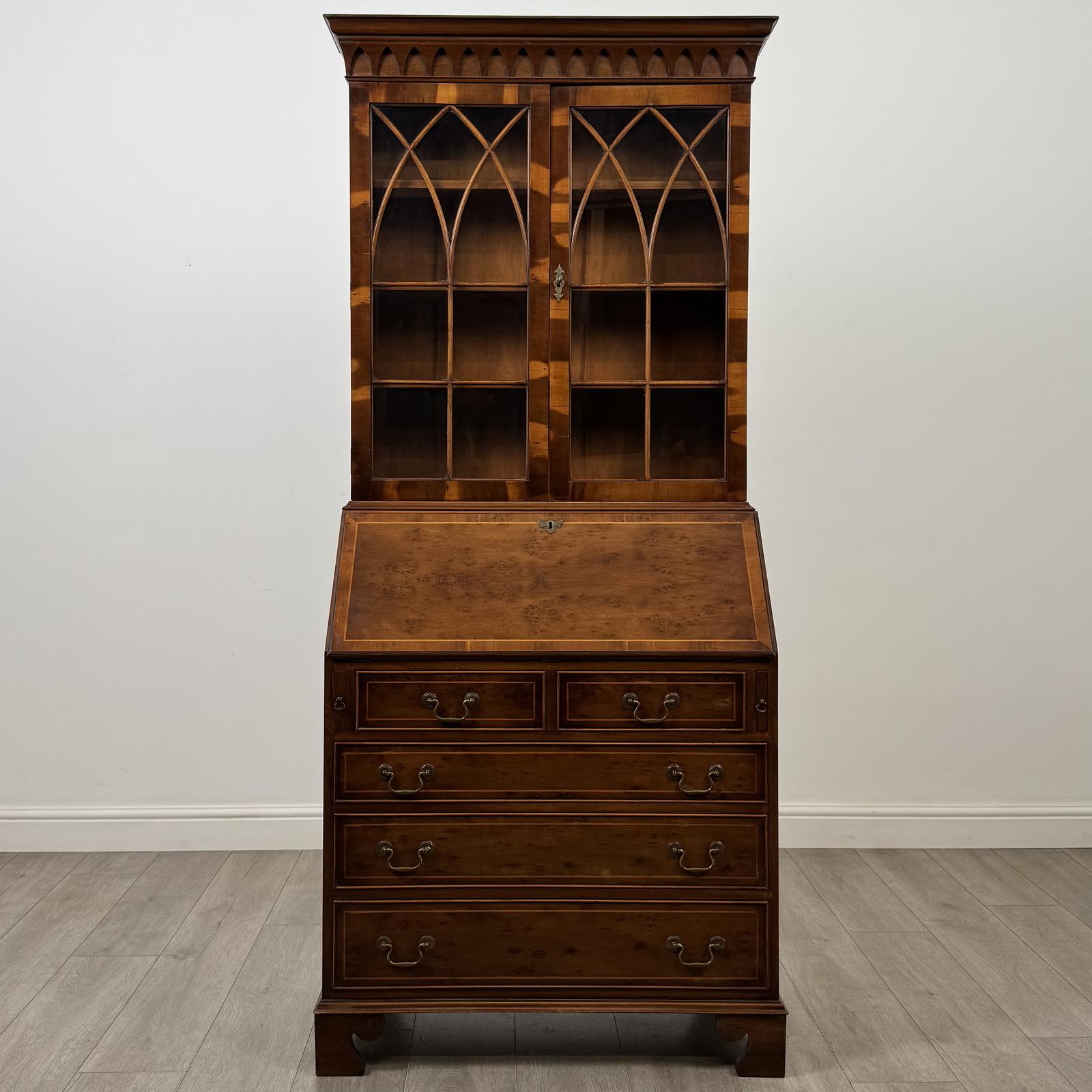 Antique 20th Century Bureau Bookcase in Yew Wood (1 of 13) Antique 20th Century Bureau Bookcase in Yew Wood (1 of 13)