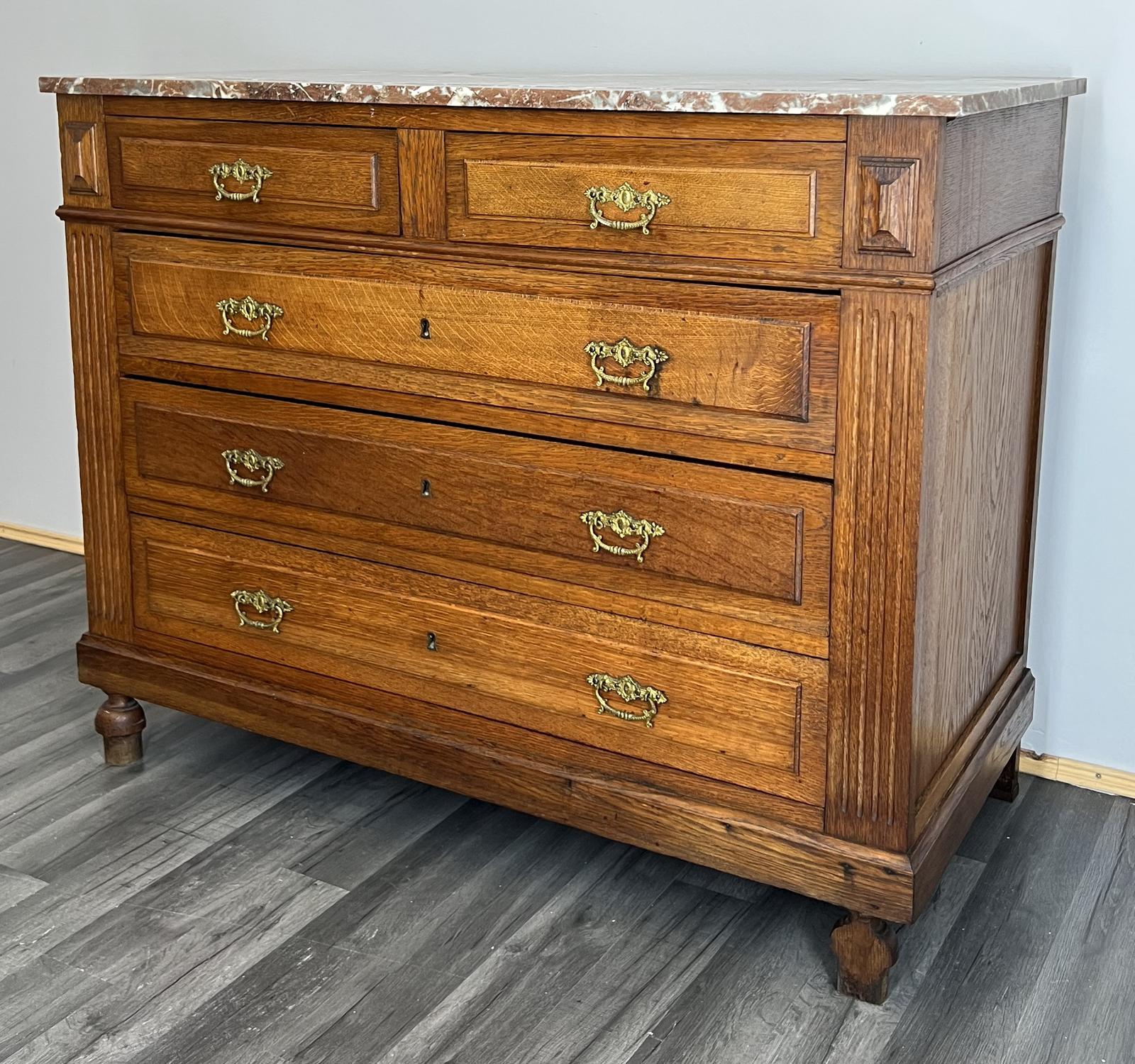 French Antique Marble Topped Chest of Drawers (1 of 15) French Antique Marble Topped Chest of Drawers (1 of 15)