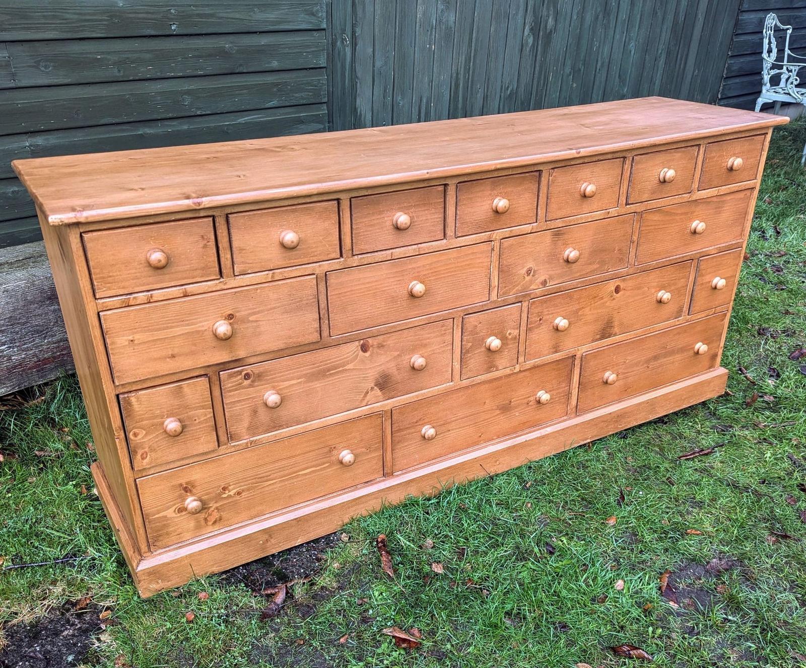 Vintage Pine Bank of 19 Drawers for Haberdashery (1 of 7)