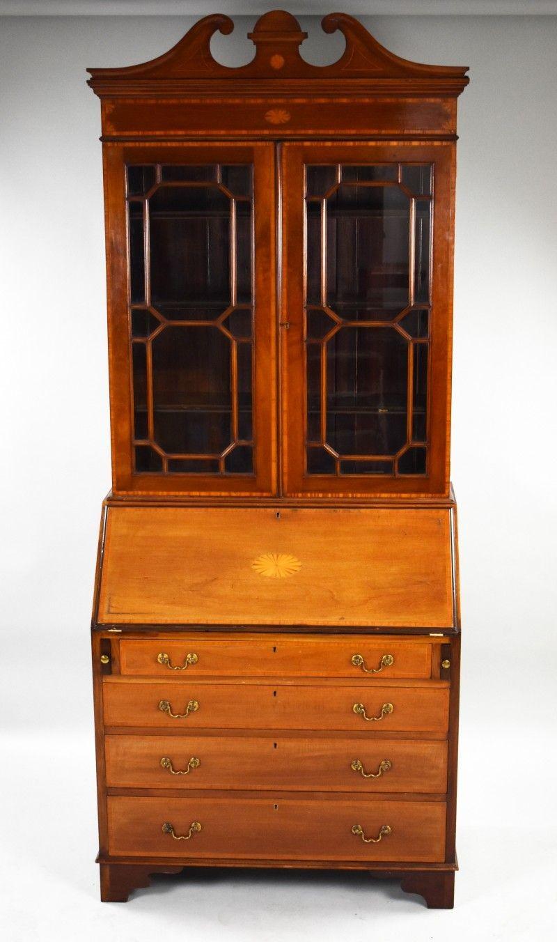 Edwardian Mahogany Bureau Bookcase (1 of 8)