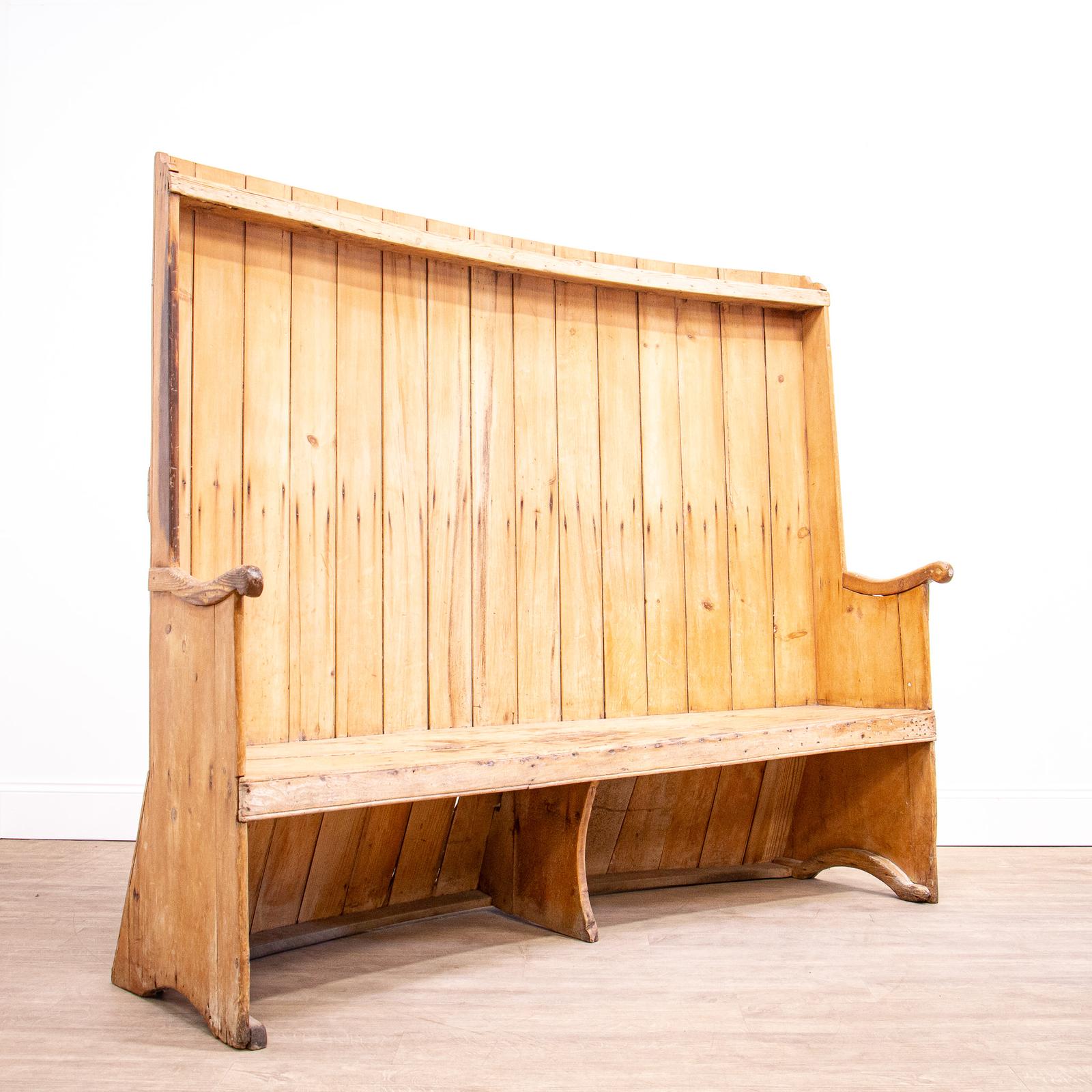 Victorian Vernacular Pine Settle with High Curved Back (1 of 10) Victorian Vernacular Pine Settle with High Curved Back (1 of 10)