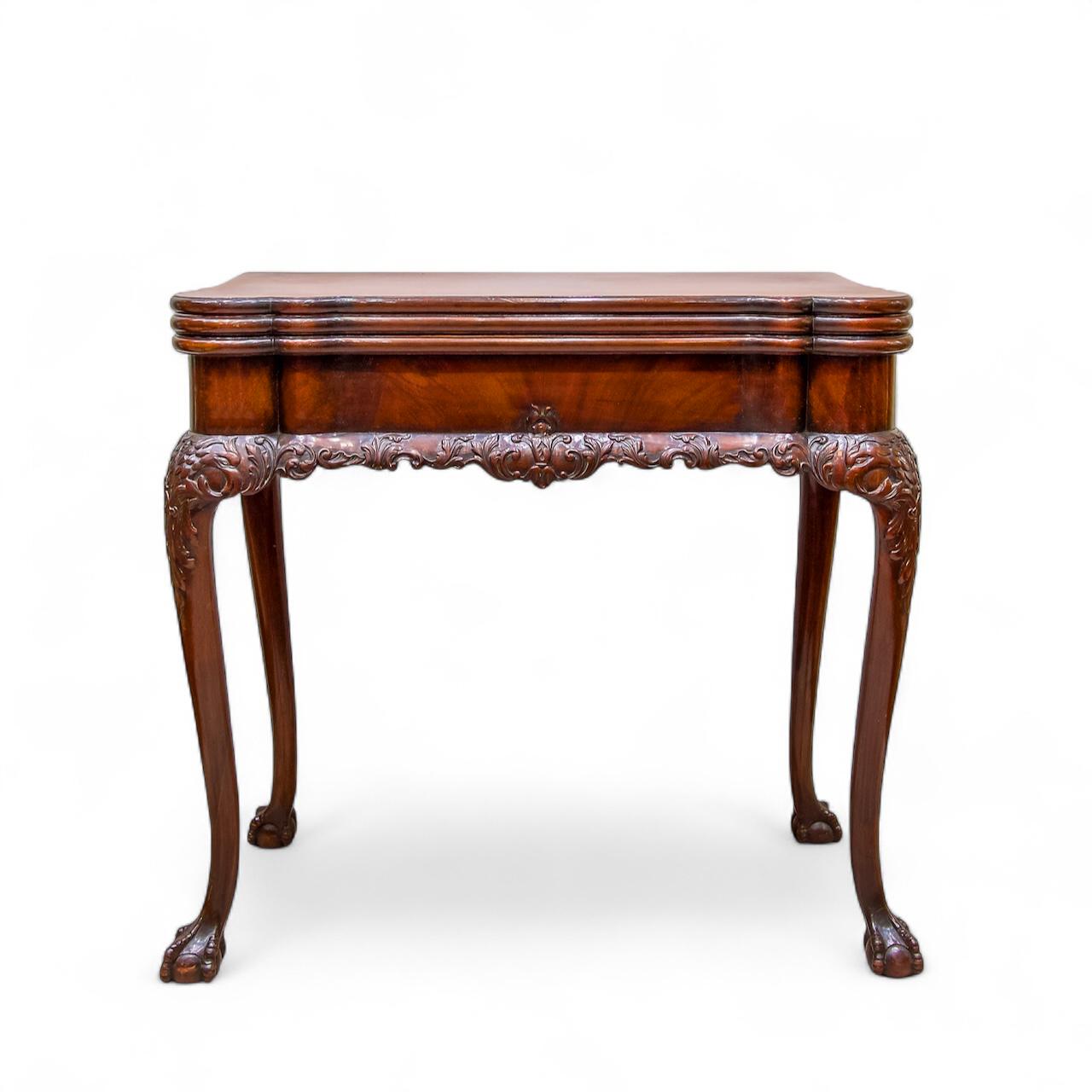 A George II Style Mahogany Dual Action Tea Table / Card Table (1 of 9)