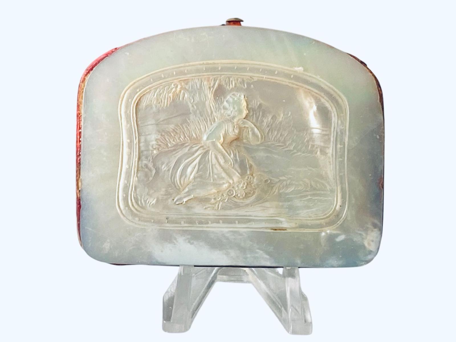Antique Victorian Carved Mother of Pearl Coin Purse Circa 1880 (1 of 9)