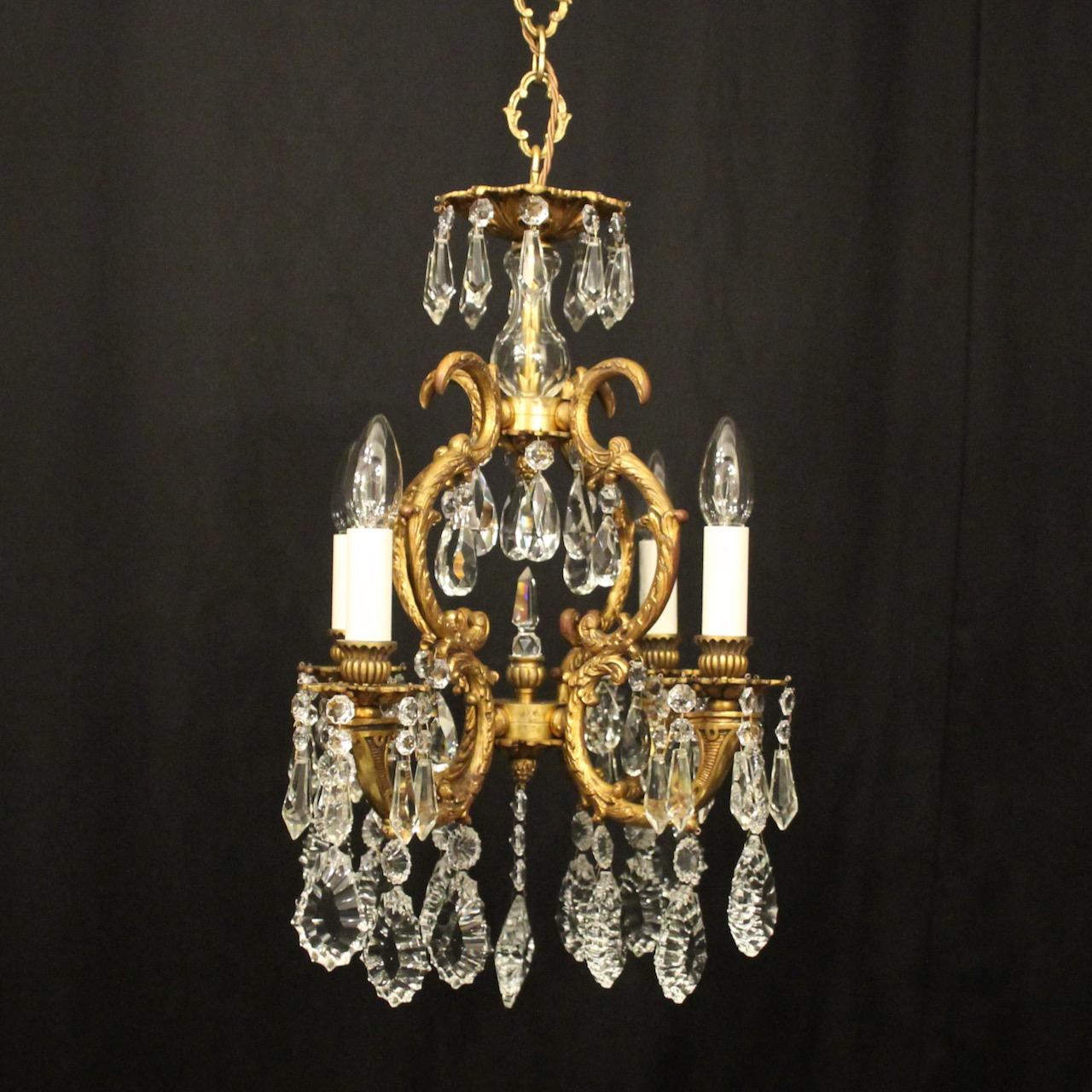 French Gilded 4 Light Antique Chandelier (1 of 10) French Gilded 4 Light Antique Chandelier (1 of 10)