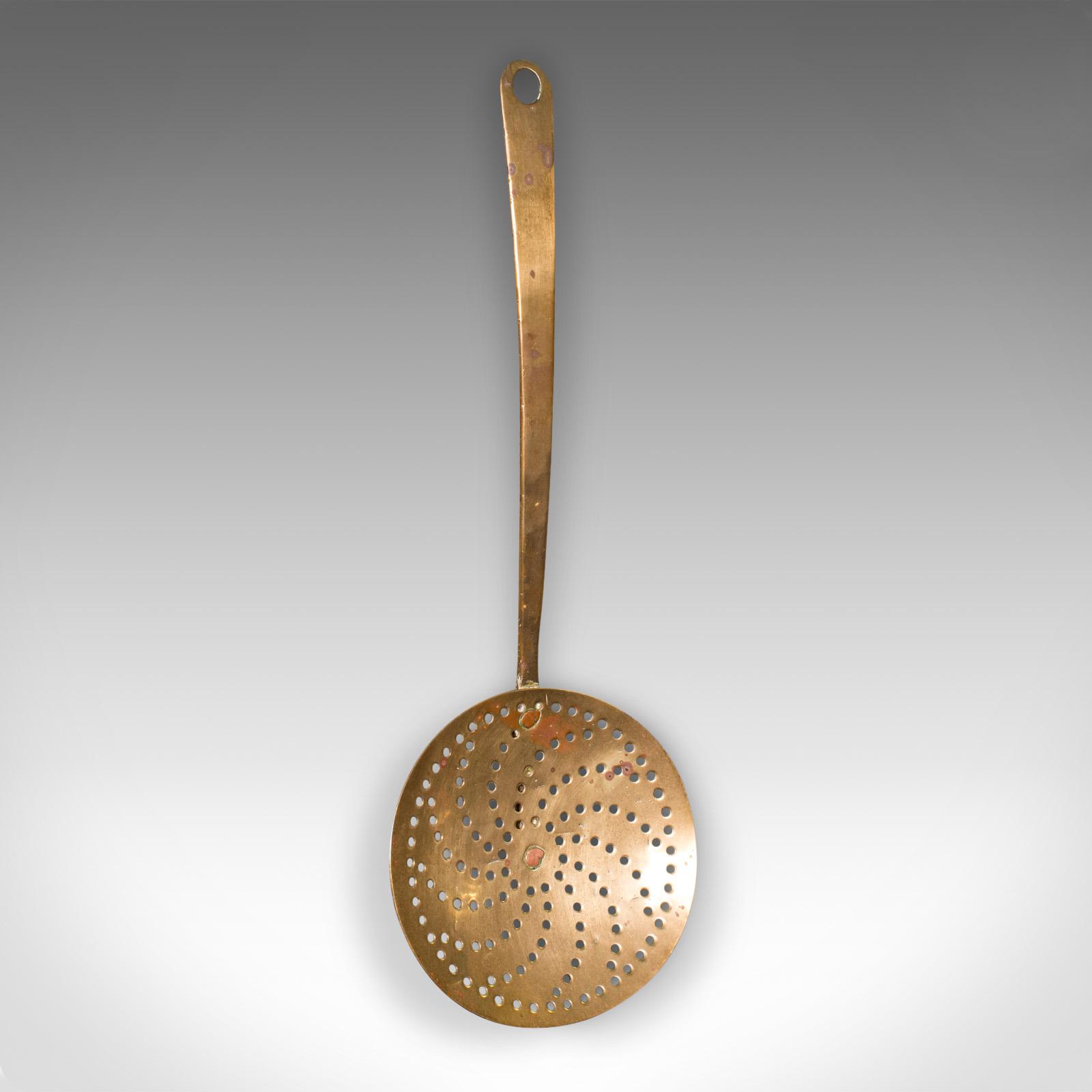Antique Fireplace Warmer, English, Brass Chestnut Roasting Plate - Georgian c.1800 (1 of 9)