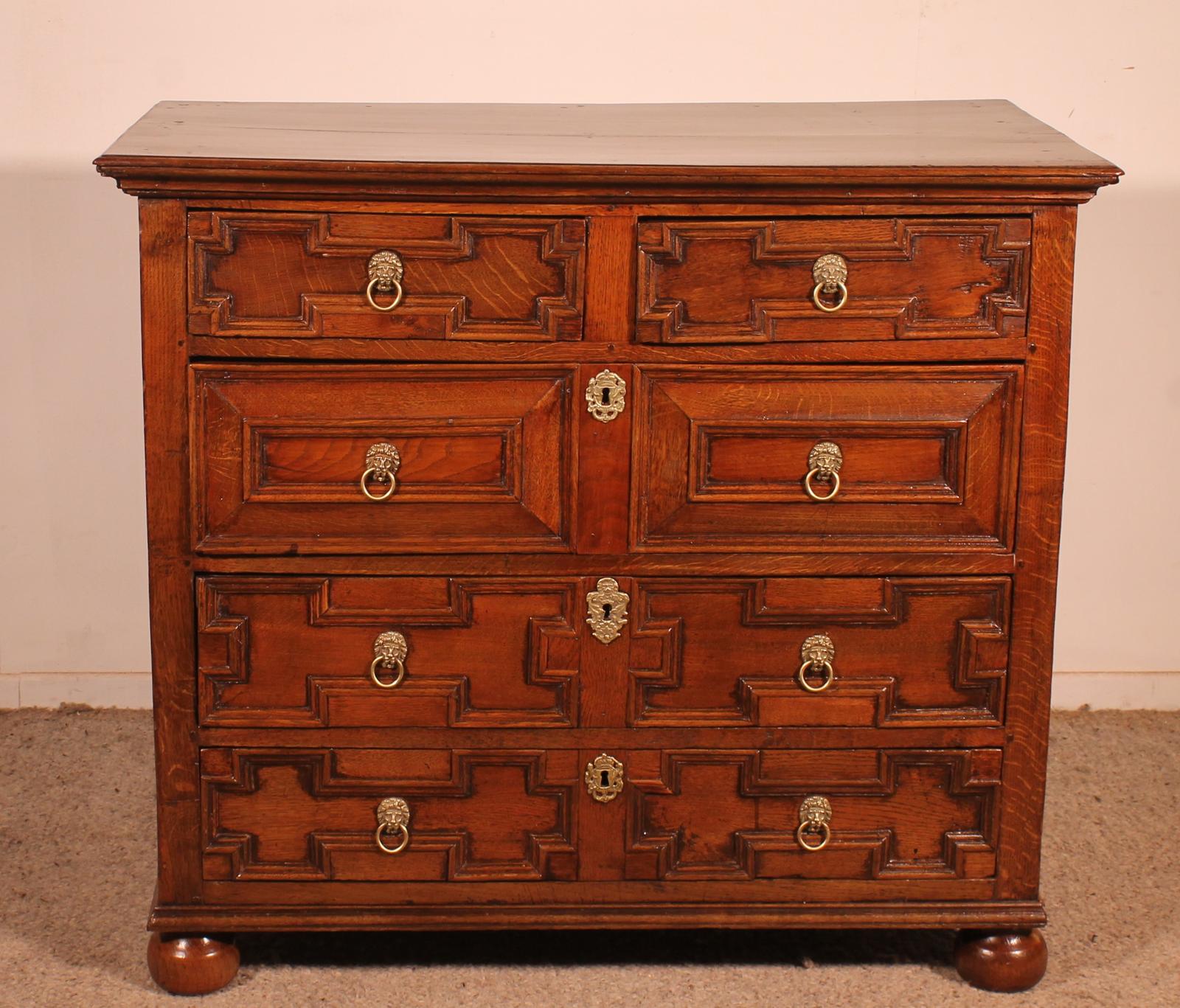 17th Century Jacobean Oak Chest of Drawers (1 of 12)