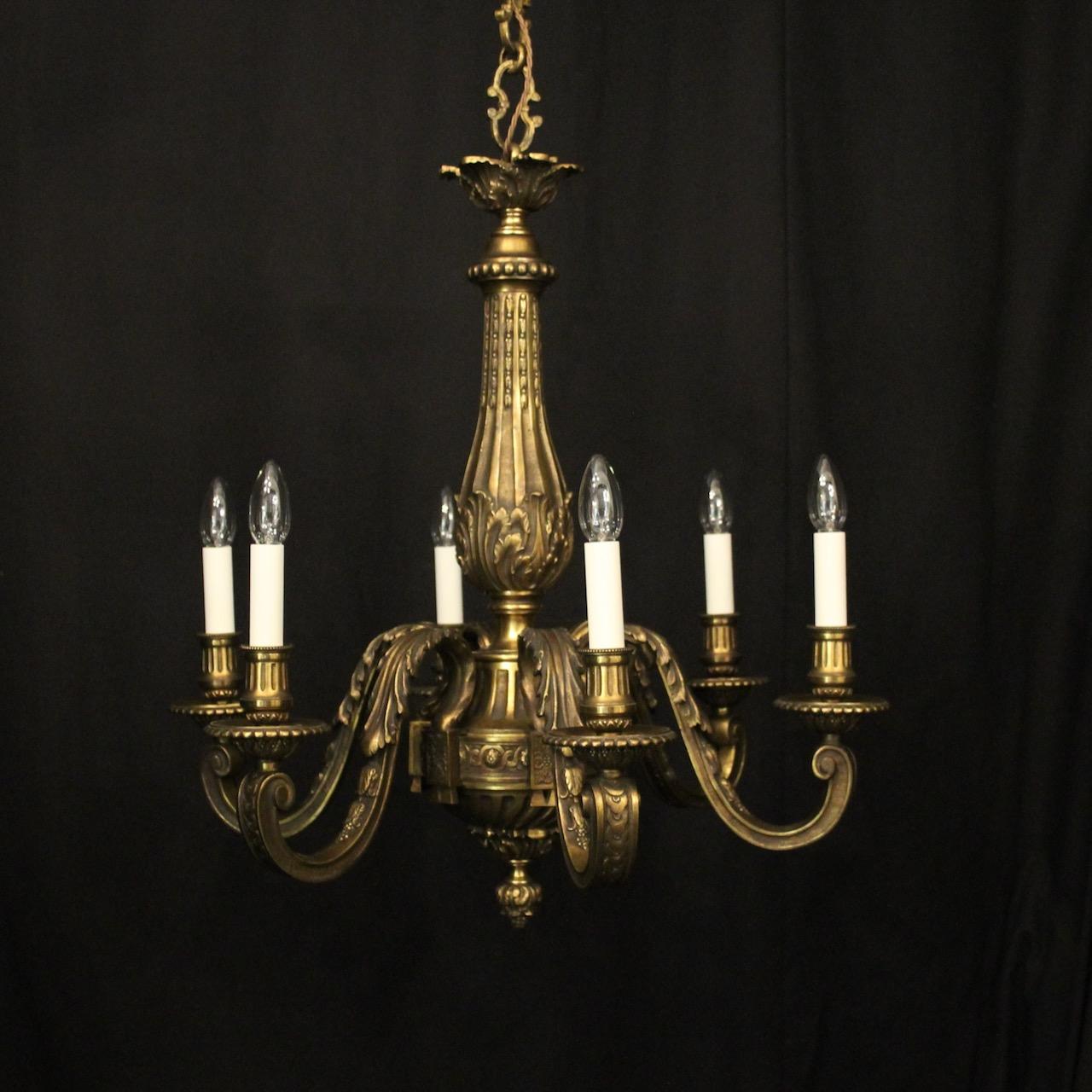 French Gilded Bronze 6 Light Antique Chandelier (1 of 10) French Gilded Bronze 6 Light Antique Chandelier (1 of 10)