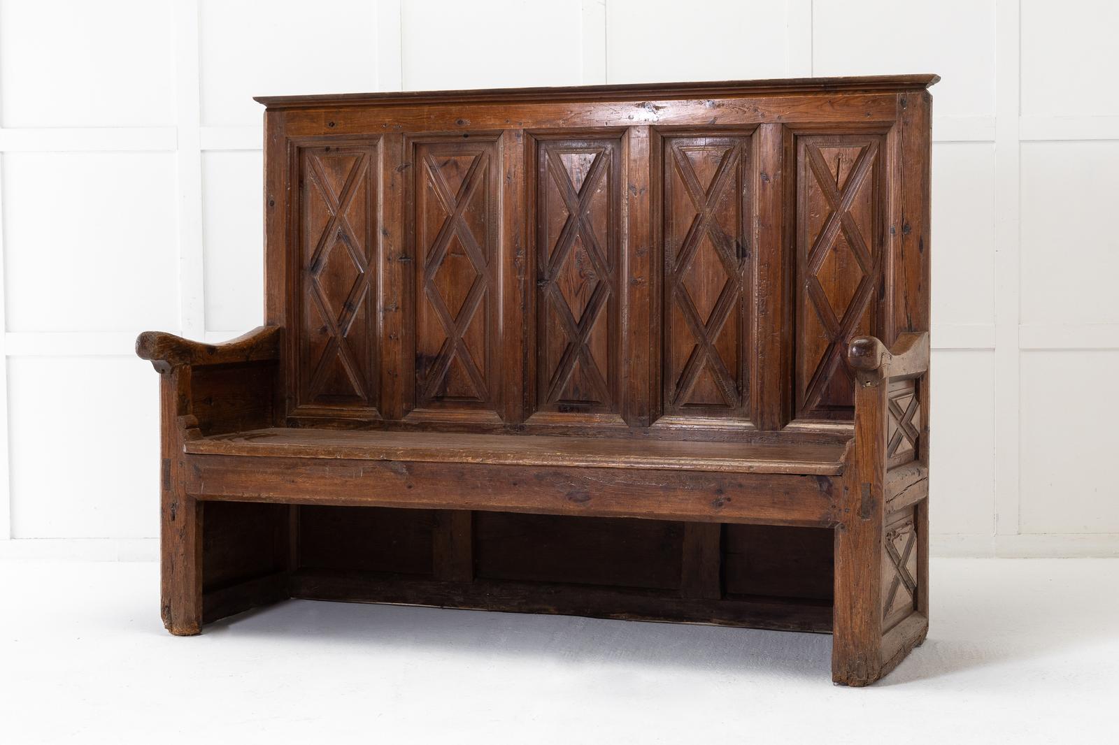 18th Century Spanish Pine Rustic Bench (1 of 6)