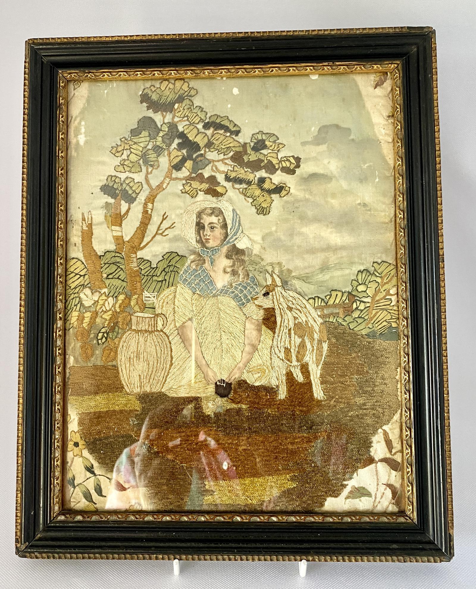 Decorative Georgian Silk / Wool Work c.1800 (1 of 8)