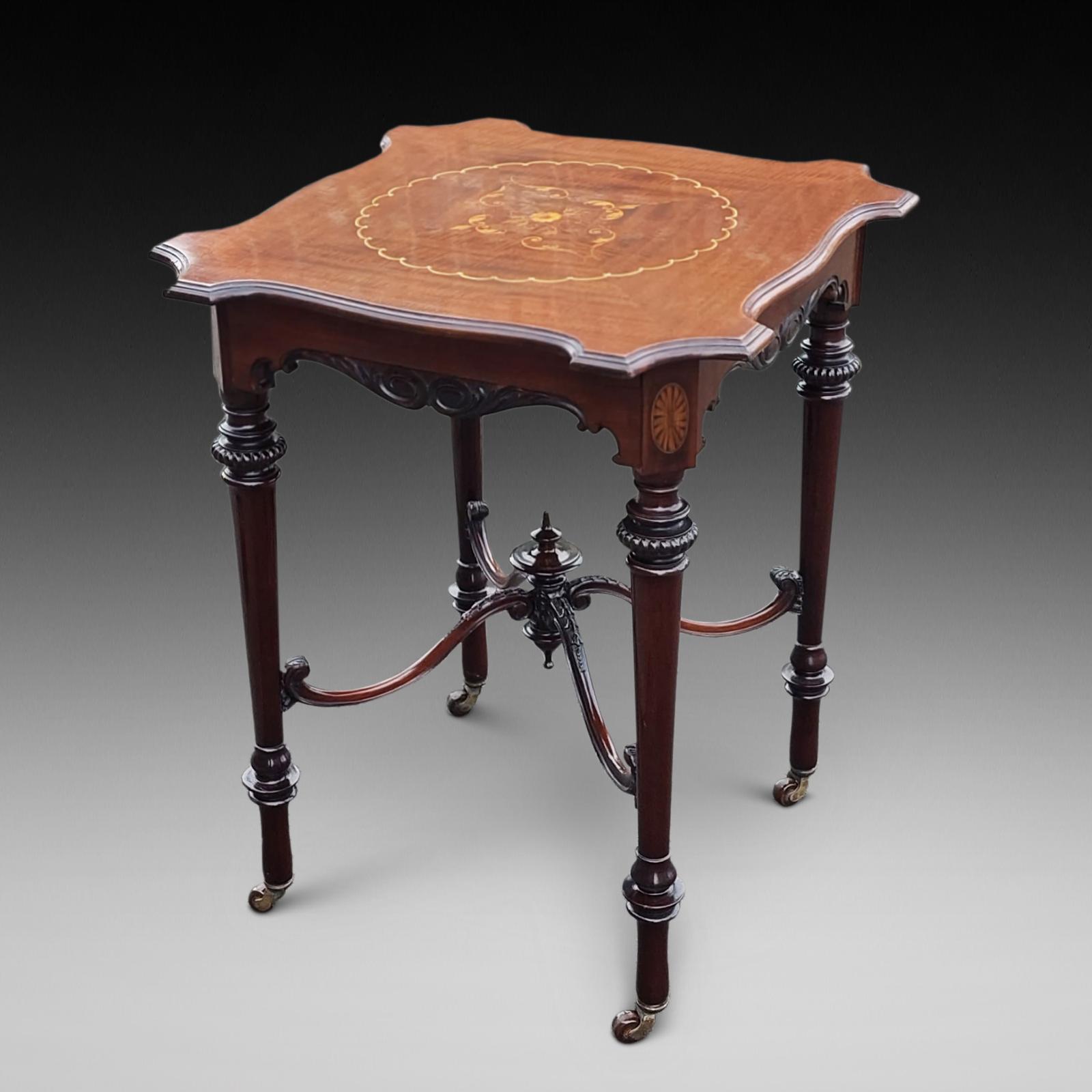 Late 19th Century Mahogany & Inlaid Centre Table (1 of 7)