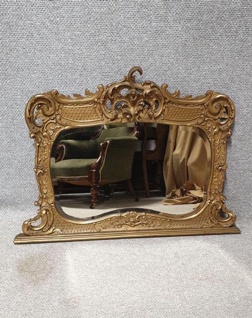 Victorian Gilt Overmantle Mirror (1 of 1)