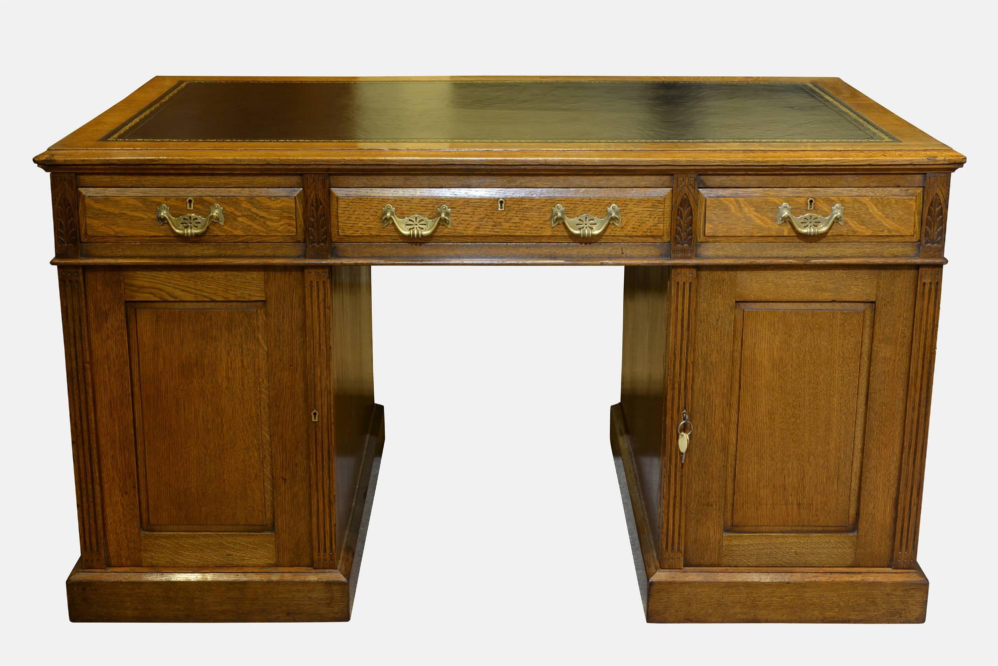 19th Century Oak Partners Desk (1 of 1) 19th Century Oak Partners Desk (1 of 1)