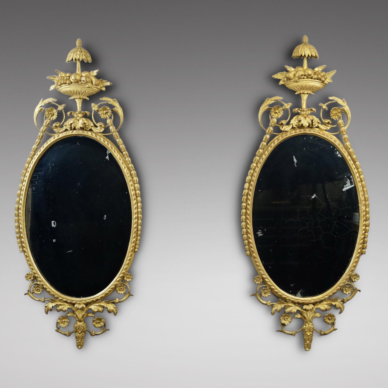 A Superb Pair of 18thc Gilt Frame Mirrors (1 of 8)