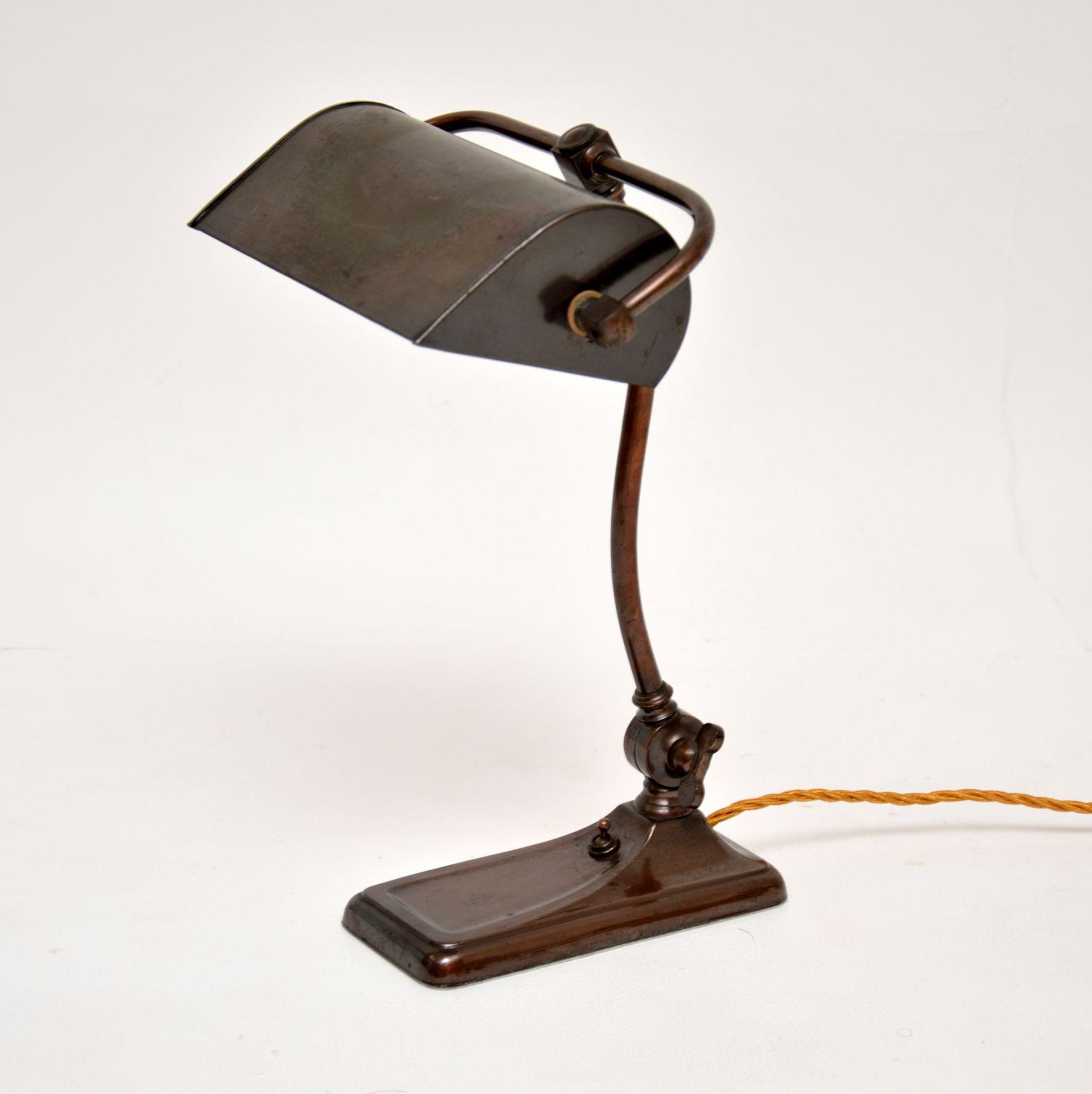 Art Deco Copper Bankers Desk Lamp 4493 / LA404018