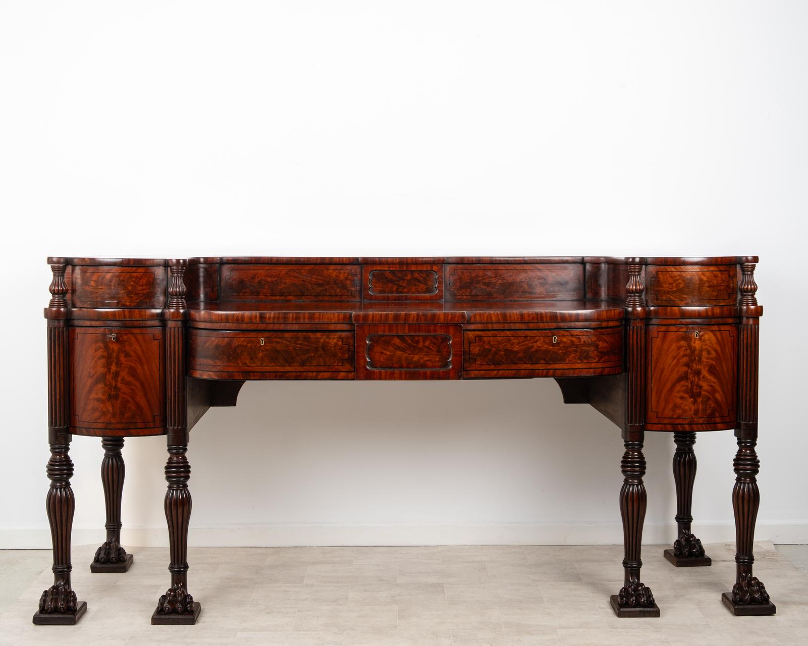 Exceptional Regency Flame Mahogany Sideboard Server Desk c.1830 (1 of 15) Exceptional Regency Flame Mahogany Sideboard Server Desk c.1830 (1 of 15)