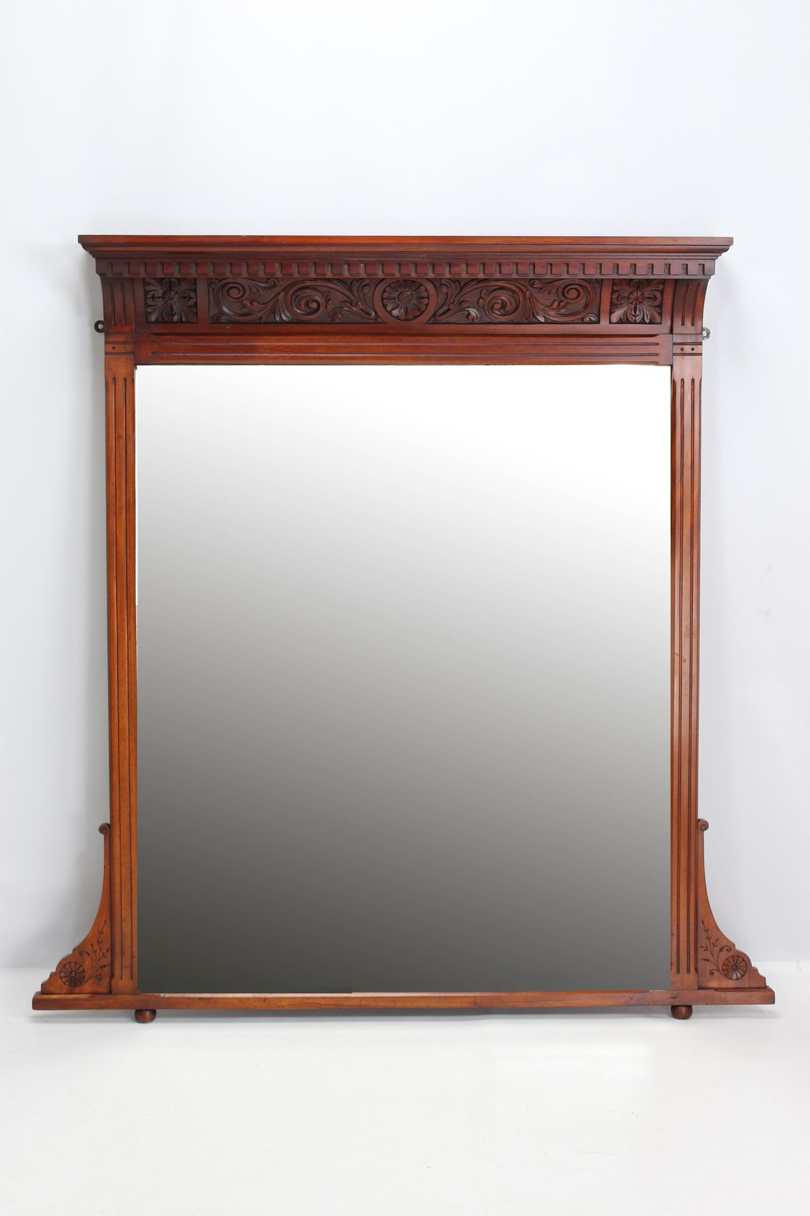 Large Victorian Walnut Overmantle Mirror (1 of 13) Large Victorian Walnut Overmantle Mirror (1 of 13)