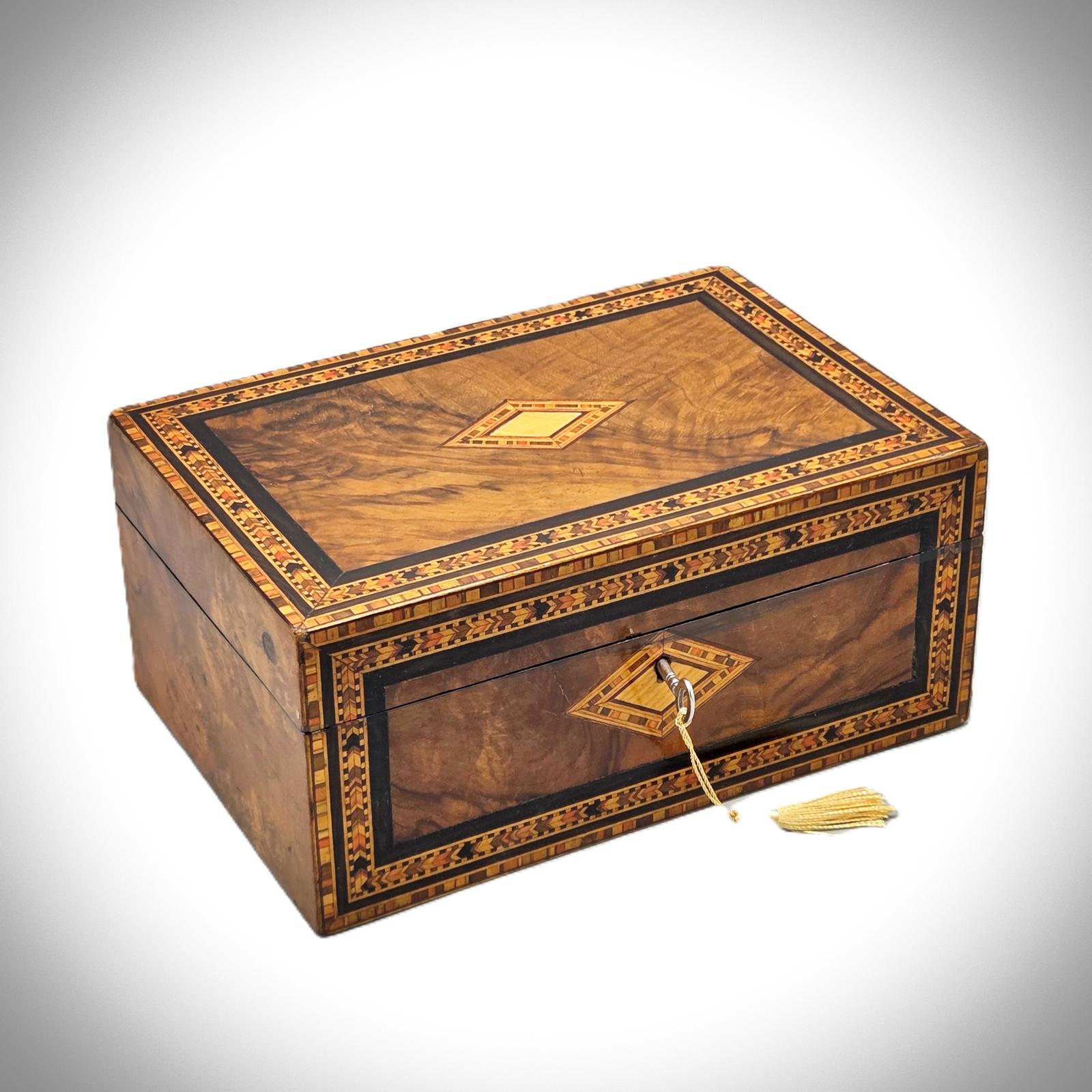 Fine Victorian Walnut & Inlaid Jewellery Box (1 of 8)