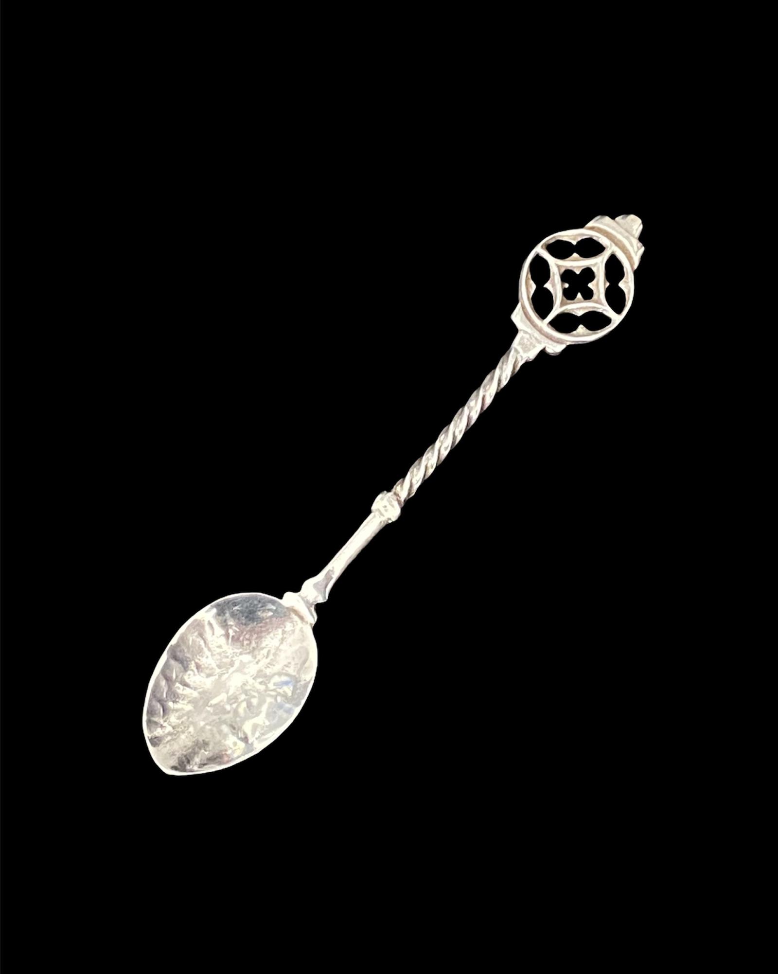 Antique Arts & Crafts Gothic Demitasse Spoon - Sandheim Brothers 1920 (1 of 6)