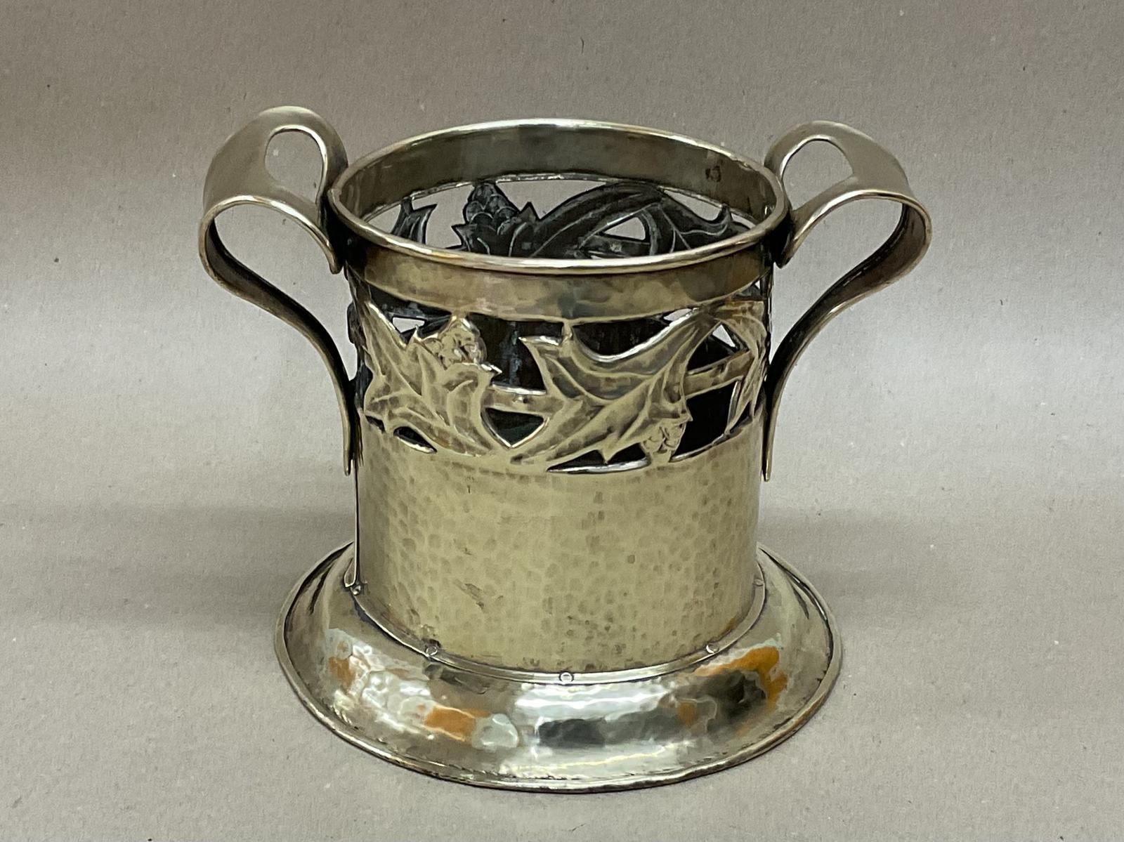 Arts & Crafts Hammered Brass Bottle Holder Antique Victorian c.1880 (1 of 7) Arts & Crafts Hammered Brass Bottle Holder Antique Victorian c.1880 (1 of 7)