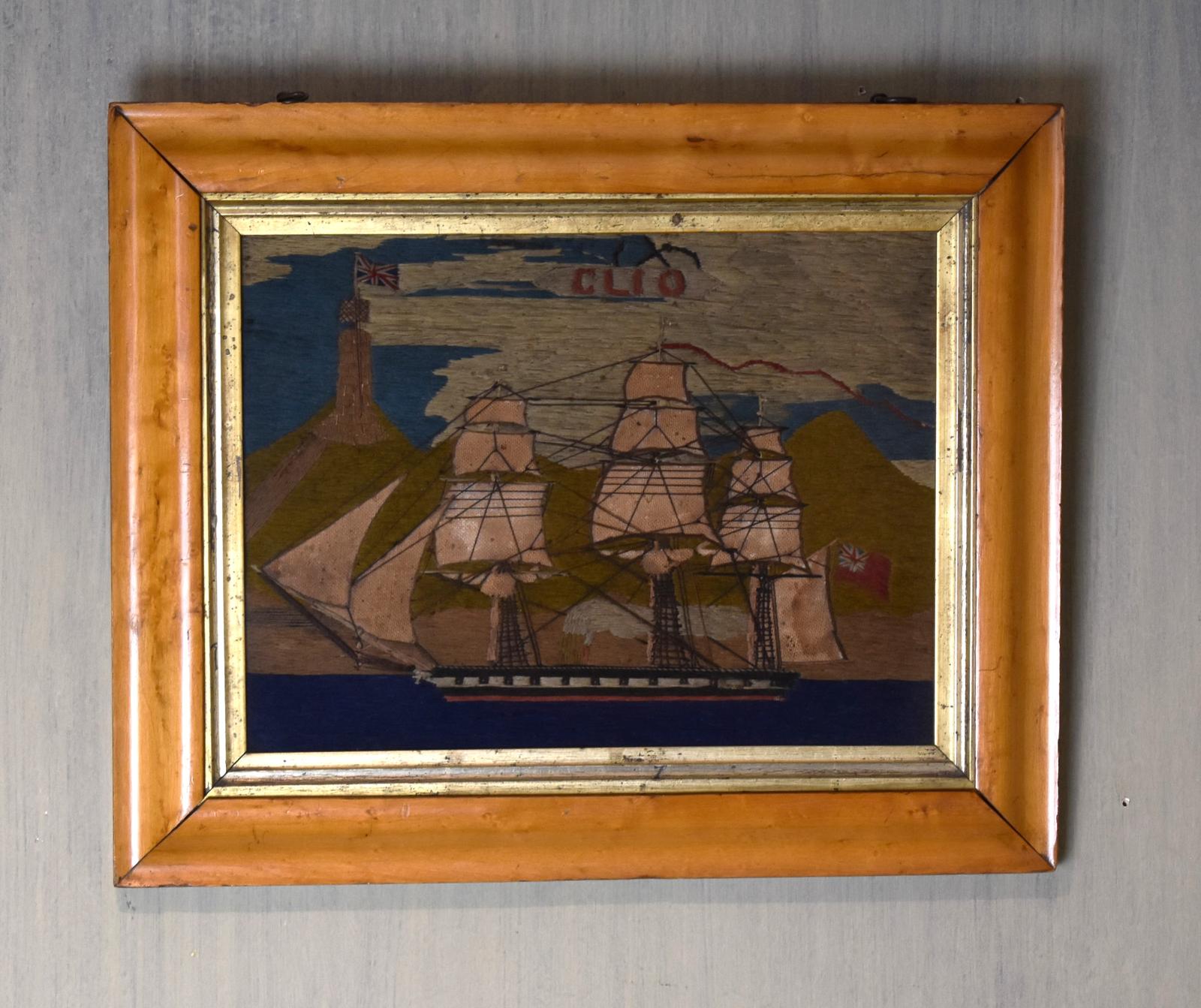 Fine Victorian Ship Woolwork (1 of 4)