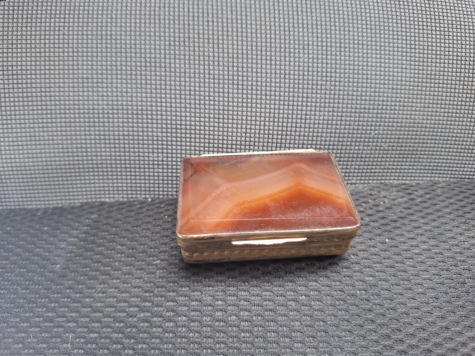19th Century Agate & Gilt Metal Snuff Box c.1860 (1 of 4) 19th Century Agate & Gilt Metal Snuff Box c.1860 (1 of 4)