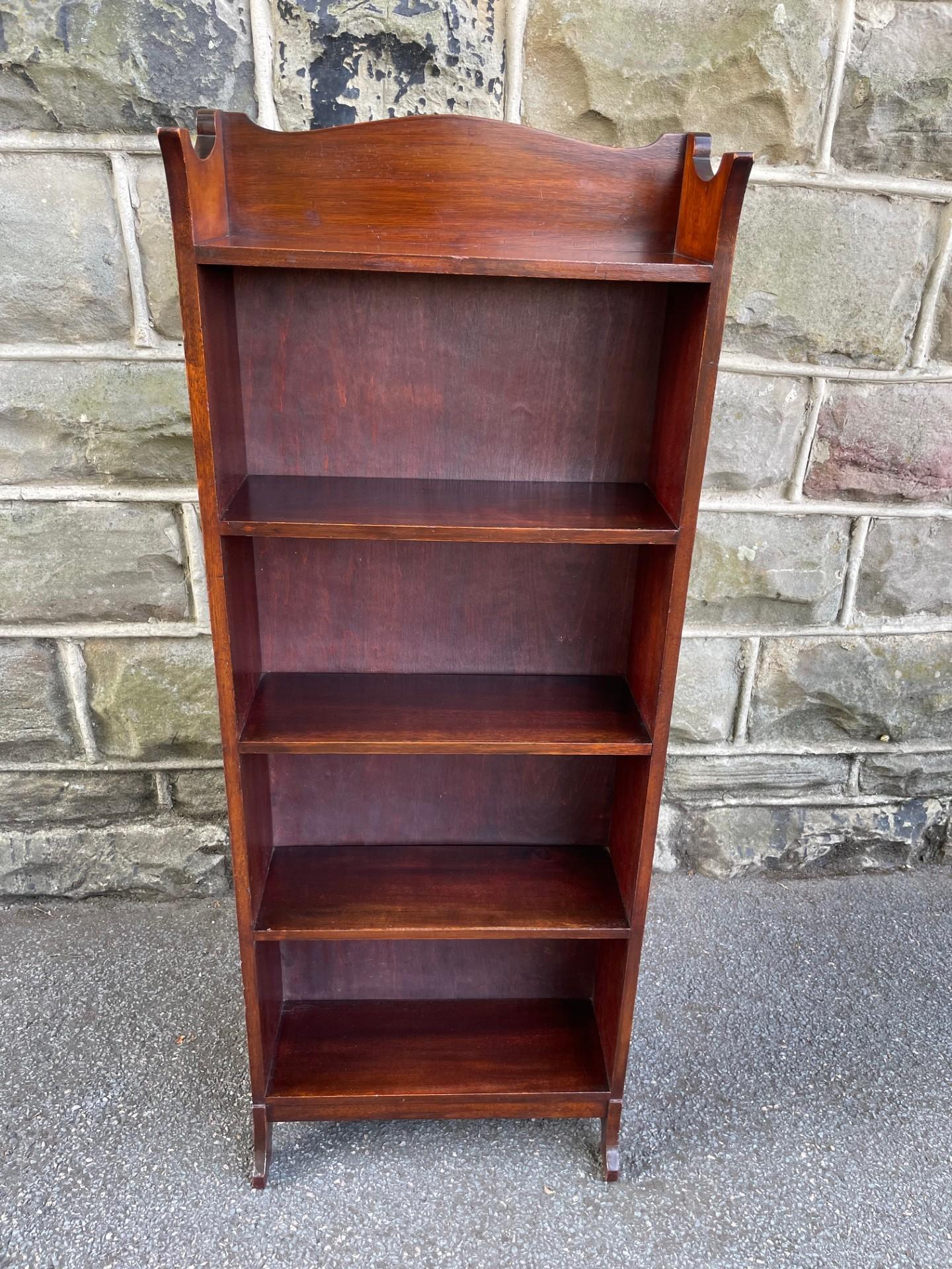 Antique Slim Mahogany Open Bookcase (1 of 9)