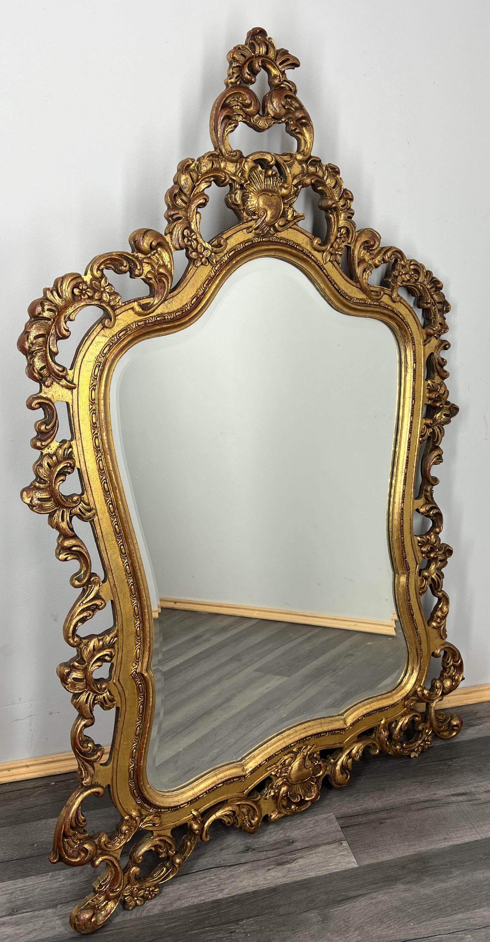 Vintage French Style Carved Wall Mirror Ornate Wall Frame (1 of 9)