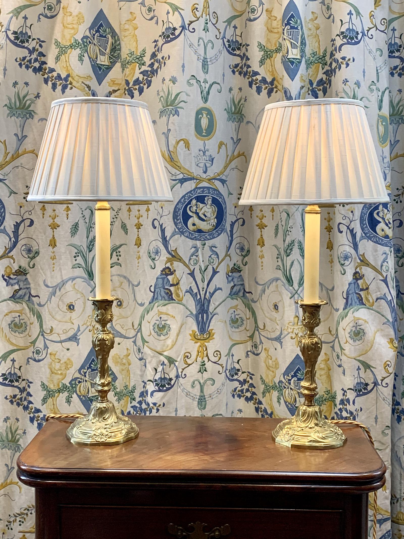 Pair of Ormolu Candlesticks / Lamps (1 of 12)