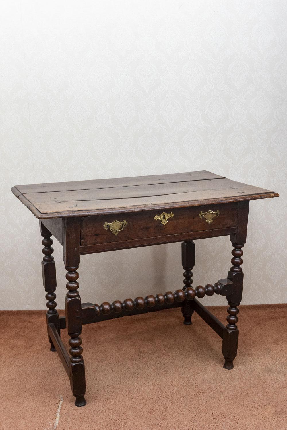 17th Century Oak Side Table with Drawer (1 of 11)