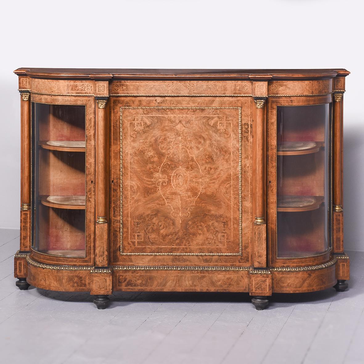 Ormolu Mounted Burr Walnut, Satinwood & Kingwood Credenza (1 of 10)