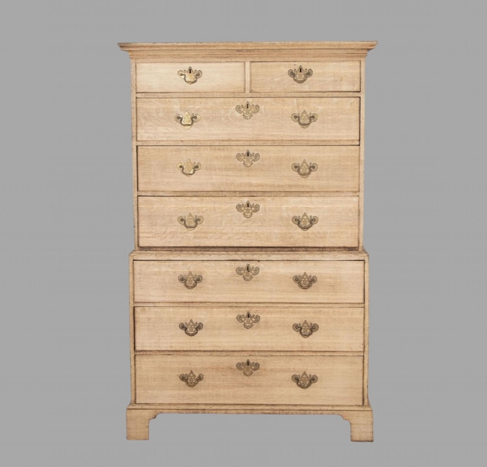 18th Century Bleached Oak Chest on Chest (1 of 5) 18th Century Bleached Oak Chest on Chest (1 of 5)