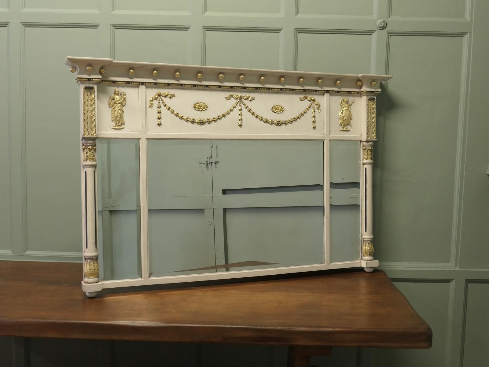 Regency Triple Plate Crackle Finish Mirror or Overmantle (1 of 7) Regency Triple Plate Crackle Finish Mirror or Overmantle (1 of 7)