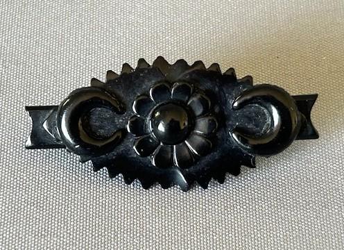 Whitby Jet Carved Victorian Brooch (1 of 5)