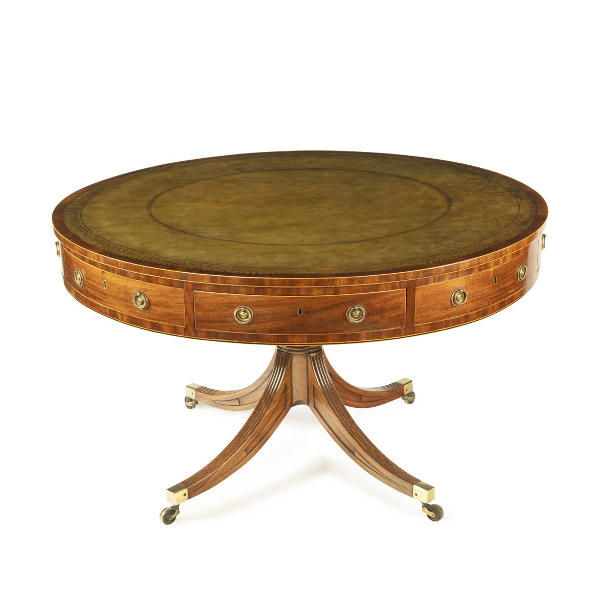 A George III Revolving Mahogany Drum Table Attributed to Gillows (1 of 11) A George III Revolving Mahogany Drum Table Attributed to Gillows (1 of 11)