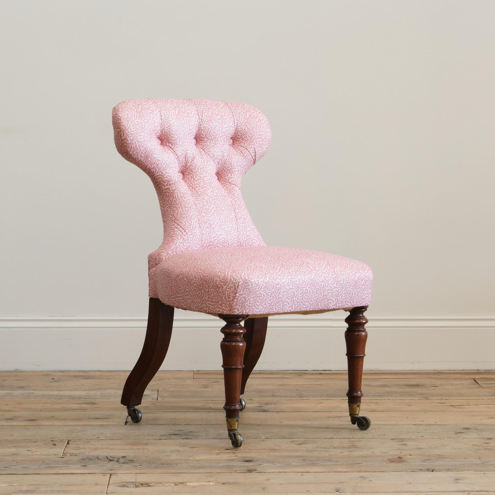 Mid 19th Century Slipper Chair in Soane Britain Cotton (1 of 11)