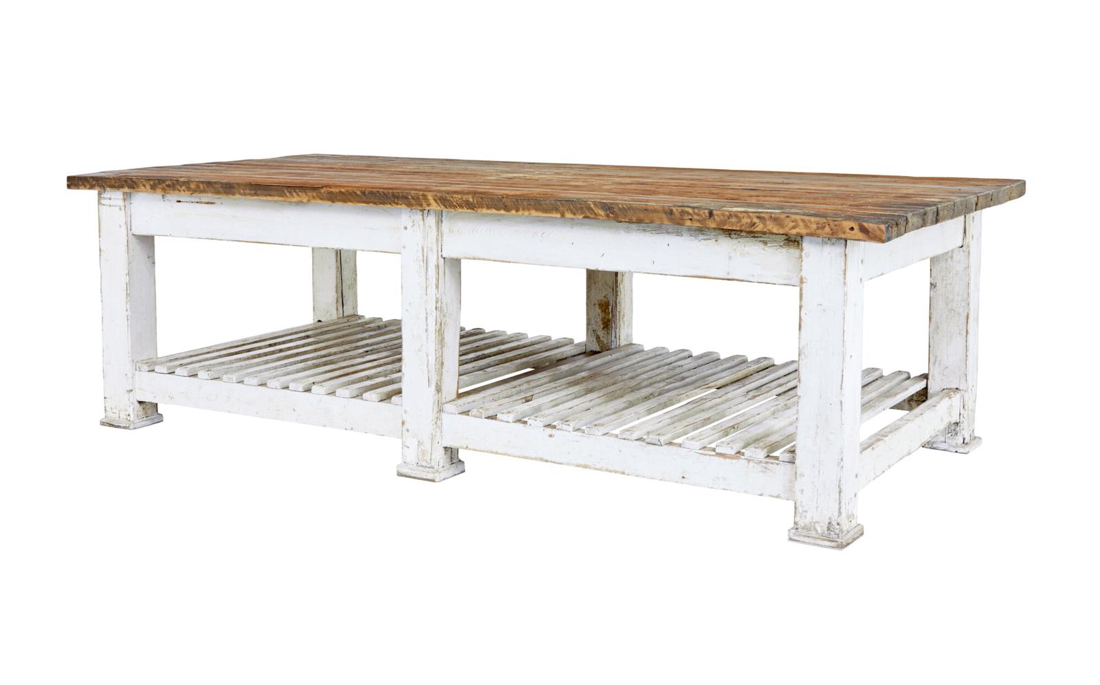 Large 19th Century Solid Pine Work Table (1 of 13)