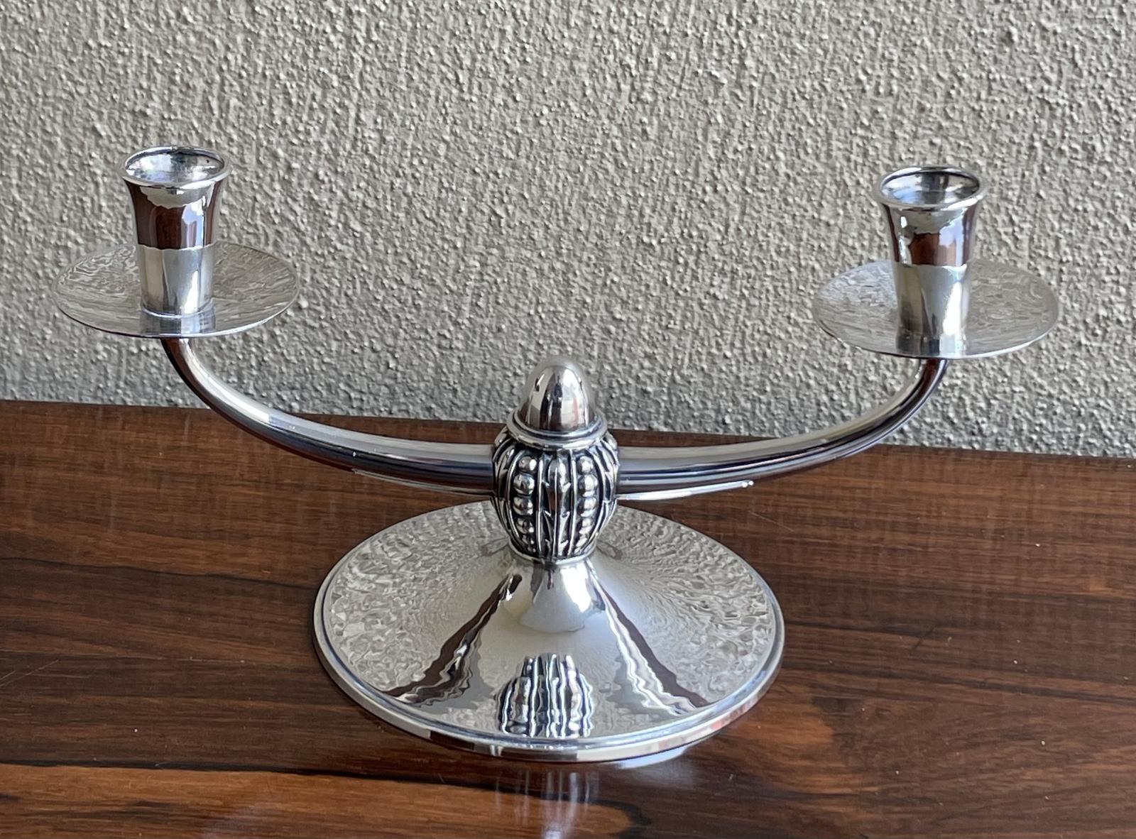 Arts & Crafts Style Silver Candlestick by R E Stone (1 of 6)