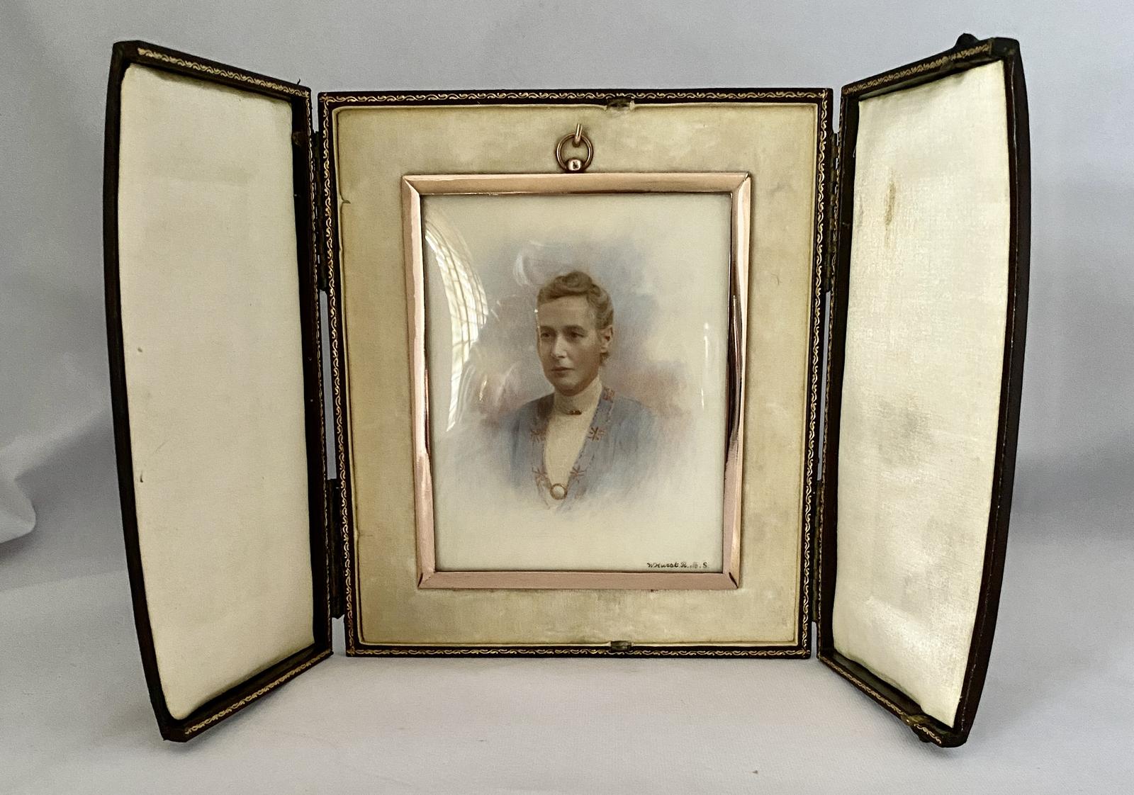 Signed Portrait Watercolour Miniature. C1910 (1 of 10)