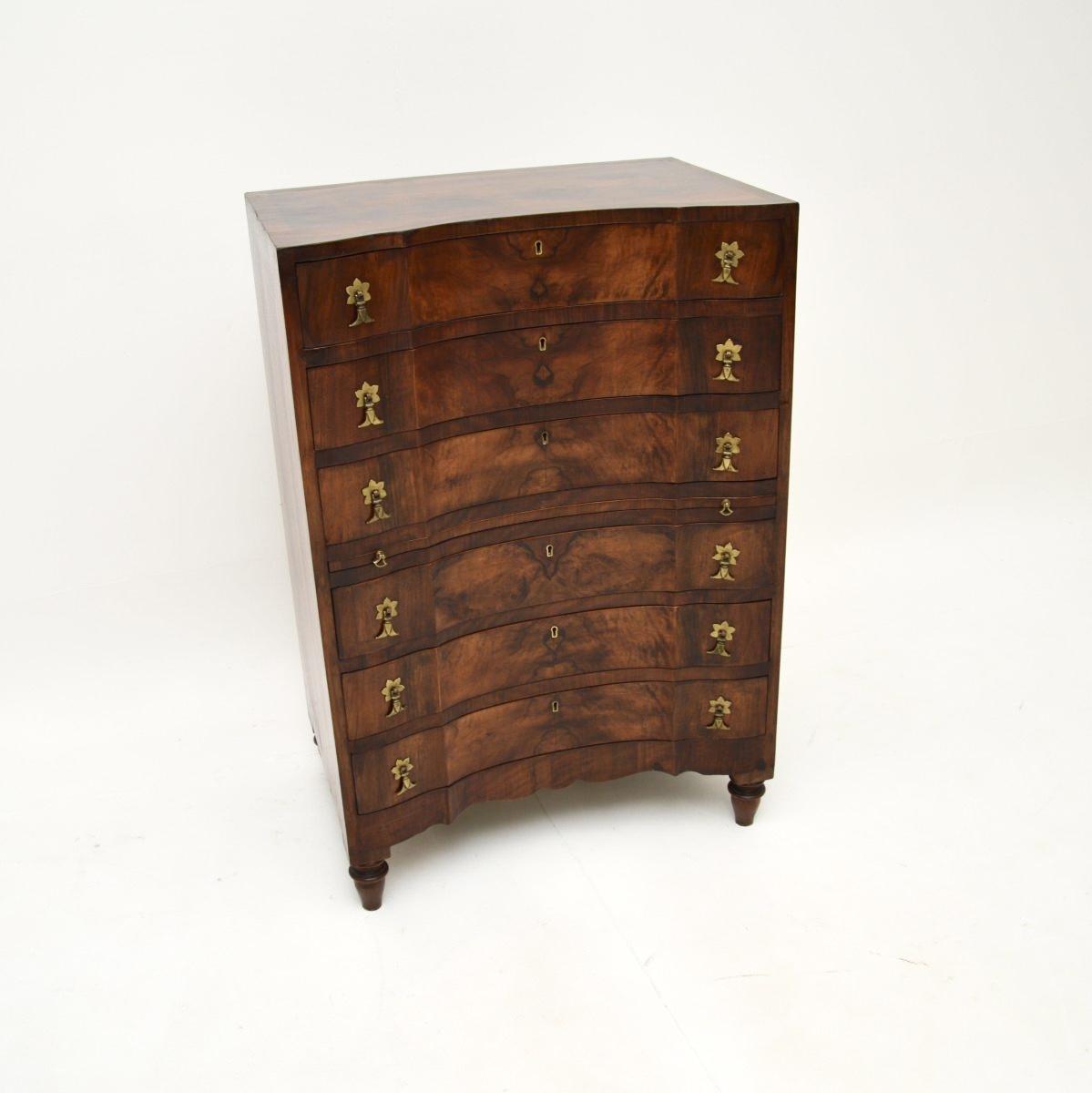 Antique Figured Walnut Chest of Drawers (1 of 10)