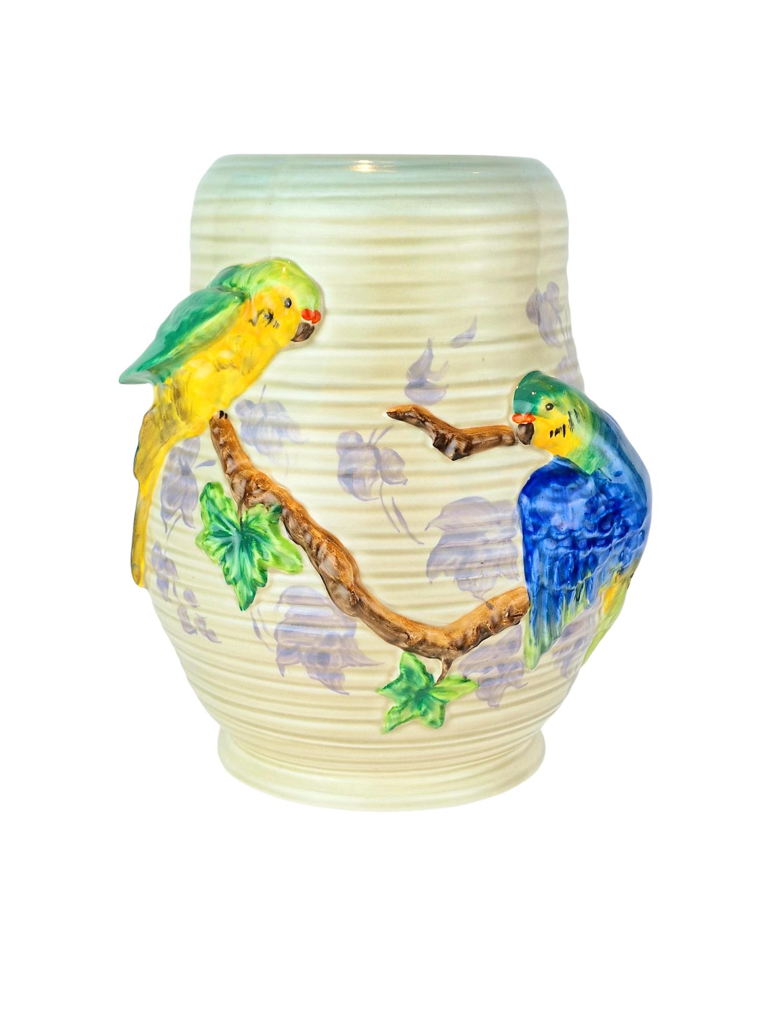 Clarice Cliff, Stunning, Hand Painted, Large 'Love Birds' Vase 1937-1948 (1 of 10) Clarice Cliff, Stunning, Hand Painted, Large 'Love Birds' Vase 1937-1948 (1 of 10)