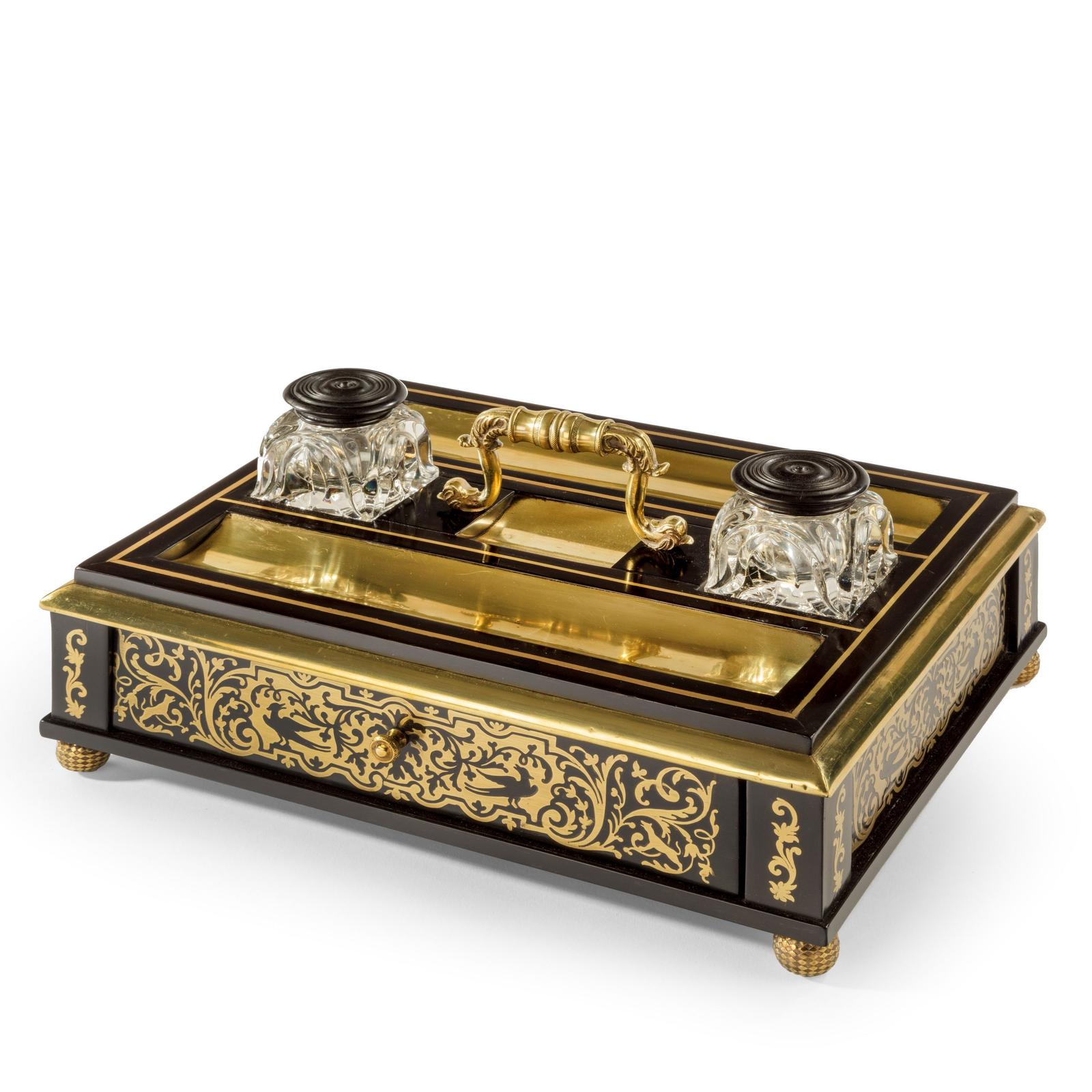 A Regency Brass-inlaid Ebony Desk Compendium (1 of 5)