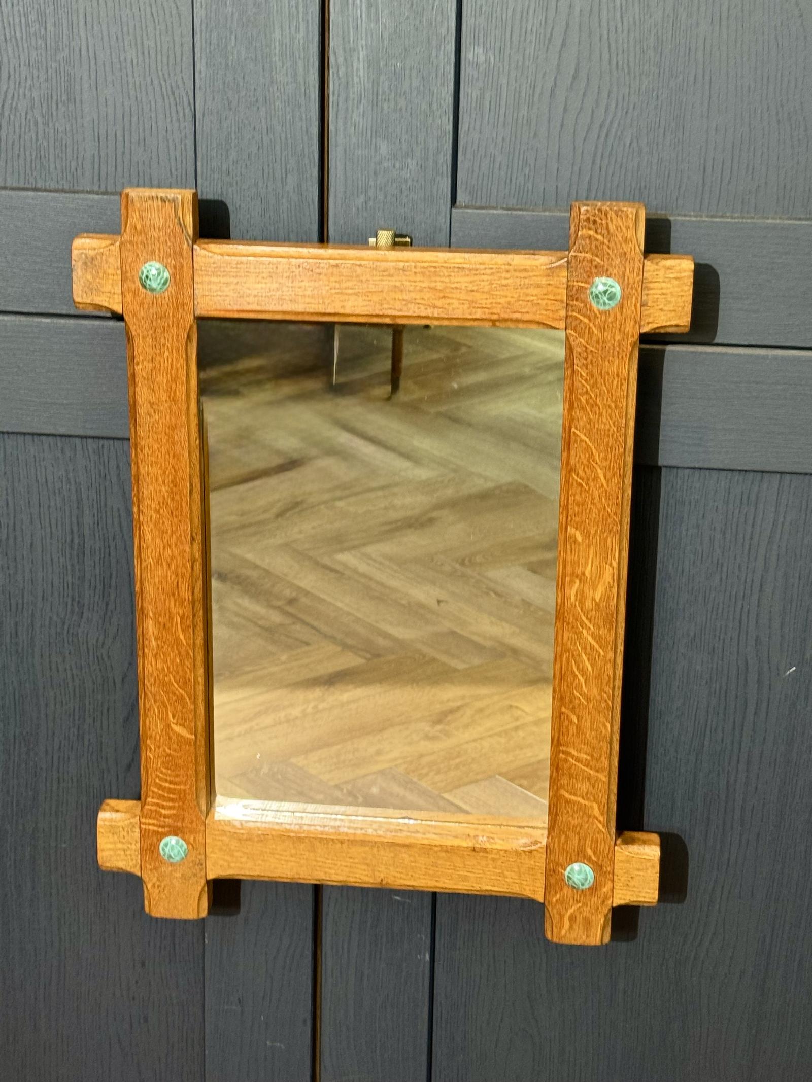 Arts & Crafts Oak Mirror (1 of 7)