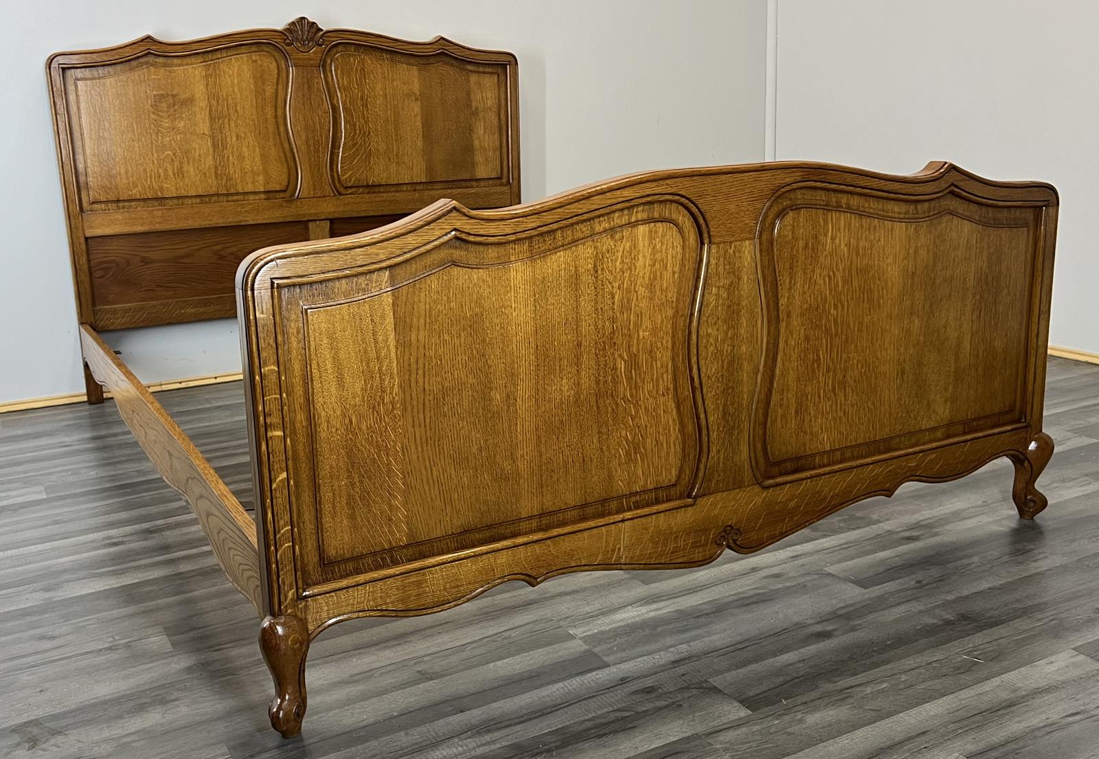 Amazing  Vintage French Oak Double Bed (1 of 9)