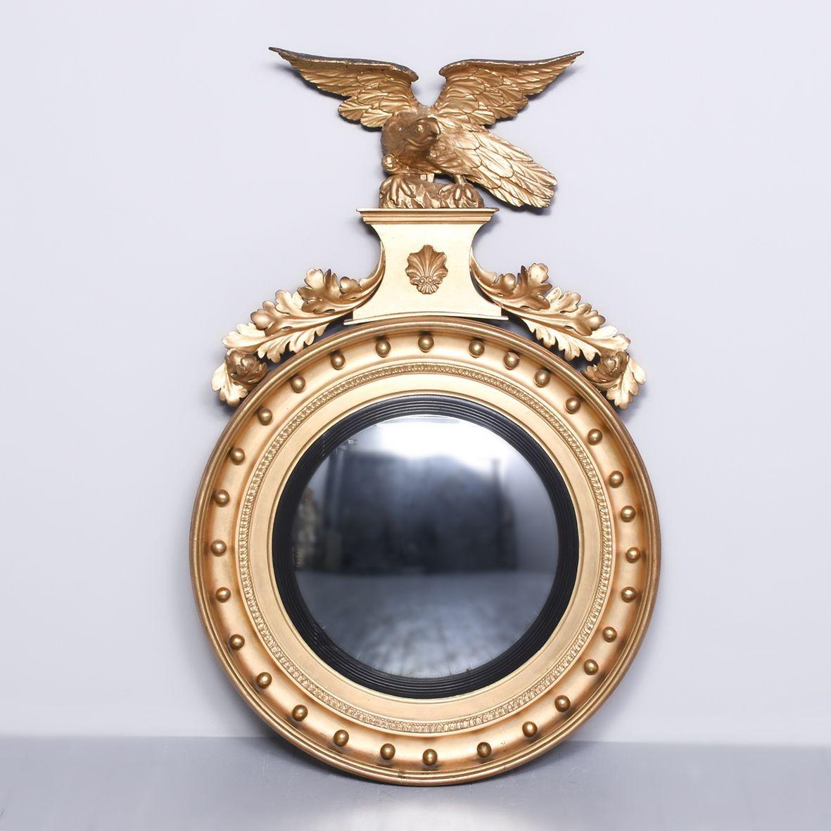 Large Regency Gilded Convex Mirror (1 of 6) Large Regency Gilded Convex Mirror (1 of 6)