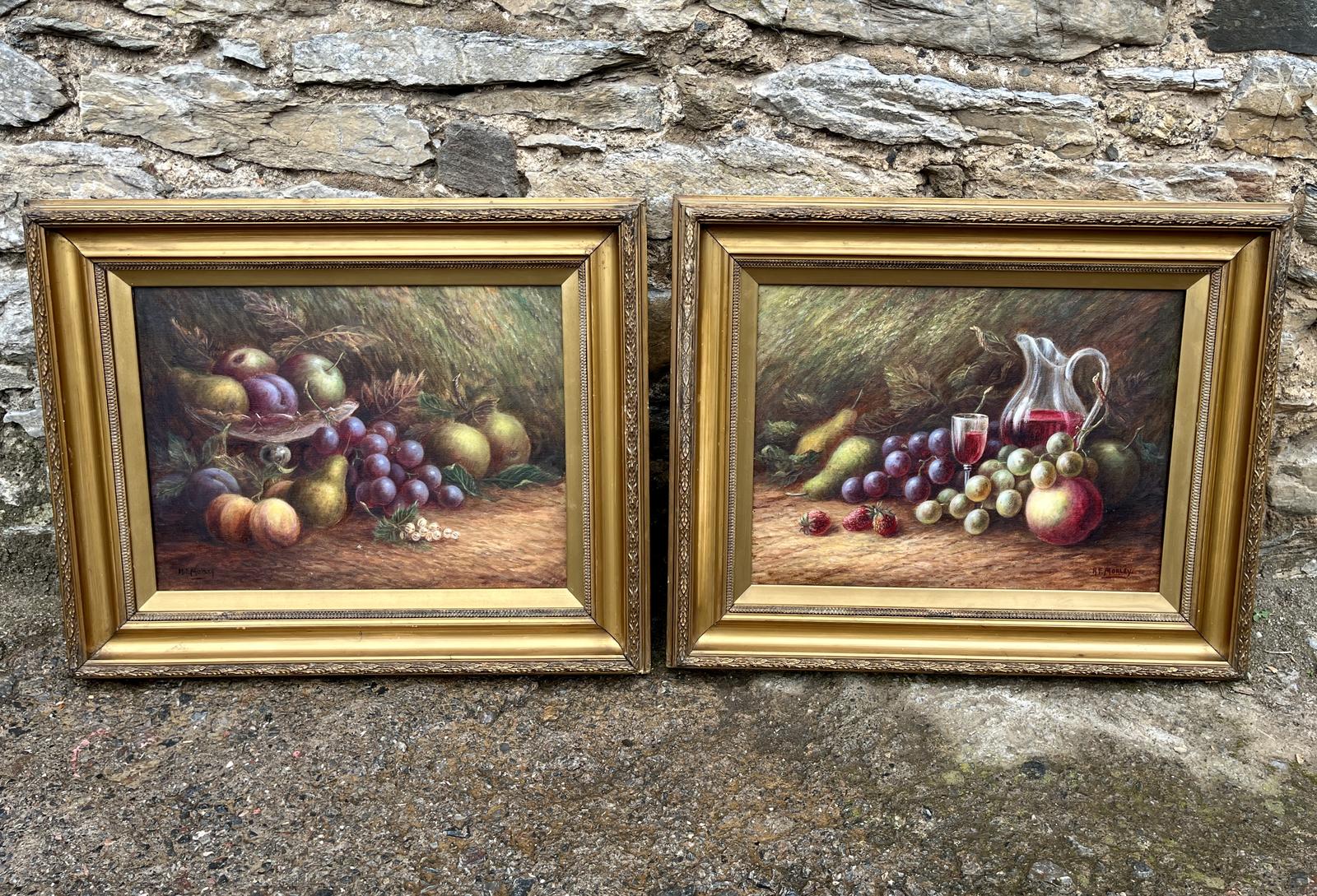 Pair of Still Life Oil on Canvas Paintings Signed F.H.Morley (1 of 16) Pair of Still Life Oil on Canvas Paintings Signed F.H.Morley (1 of 16)