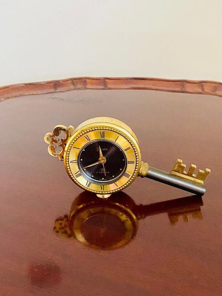 Swiza Jewelled Key Shaped Alarm Clock c.1965 (1 of 7)