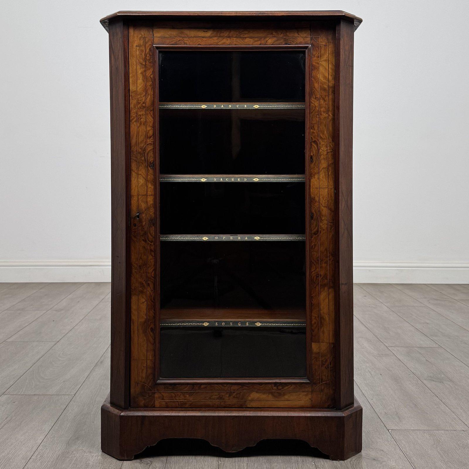 Antique Victorian Burr Walnut Music Cabinet | Glazed Door & Gallery | AF-6744 (1 of 10) Antique Victorian Burr Walnut Music Cabinet | Glazed Door & Gallery | AF-6744 (1 of 10)
