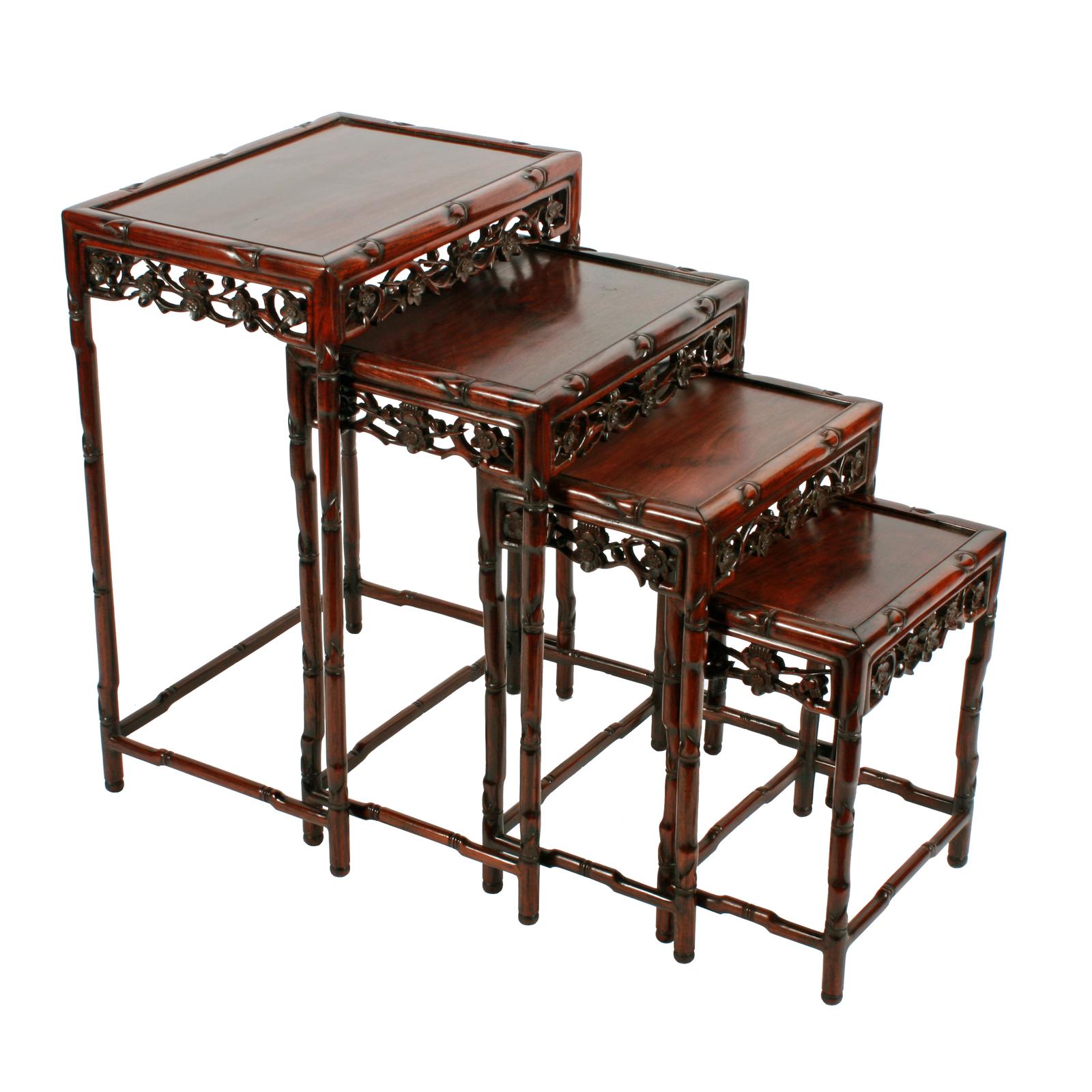 Nest of 4 Chinese Qing Dynasty Hongmu Tables (1 of 6)